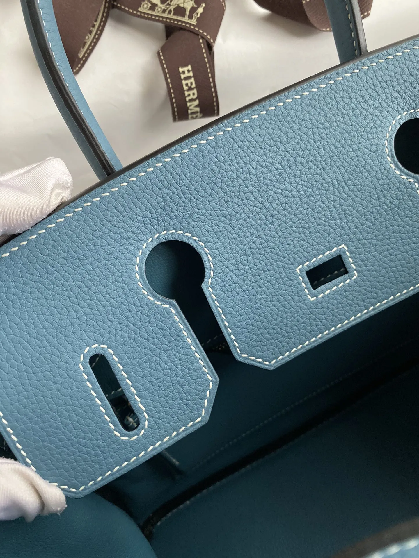 HERMÈS Birkin 30cm トーゴ ブルー 金具 - 画像 (8)