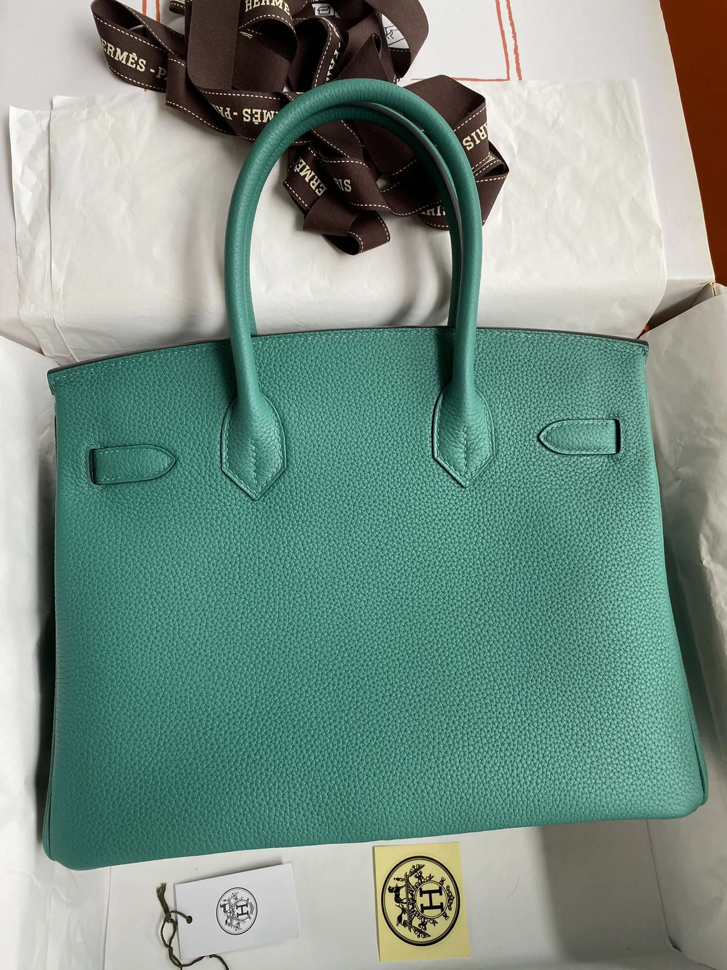 HERMÈS Birkin 30cm ピーコックブルー Togo - 画像 (4)