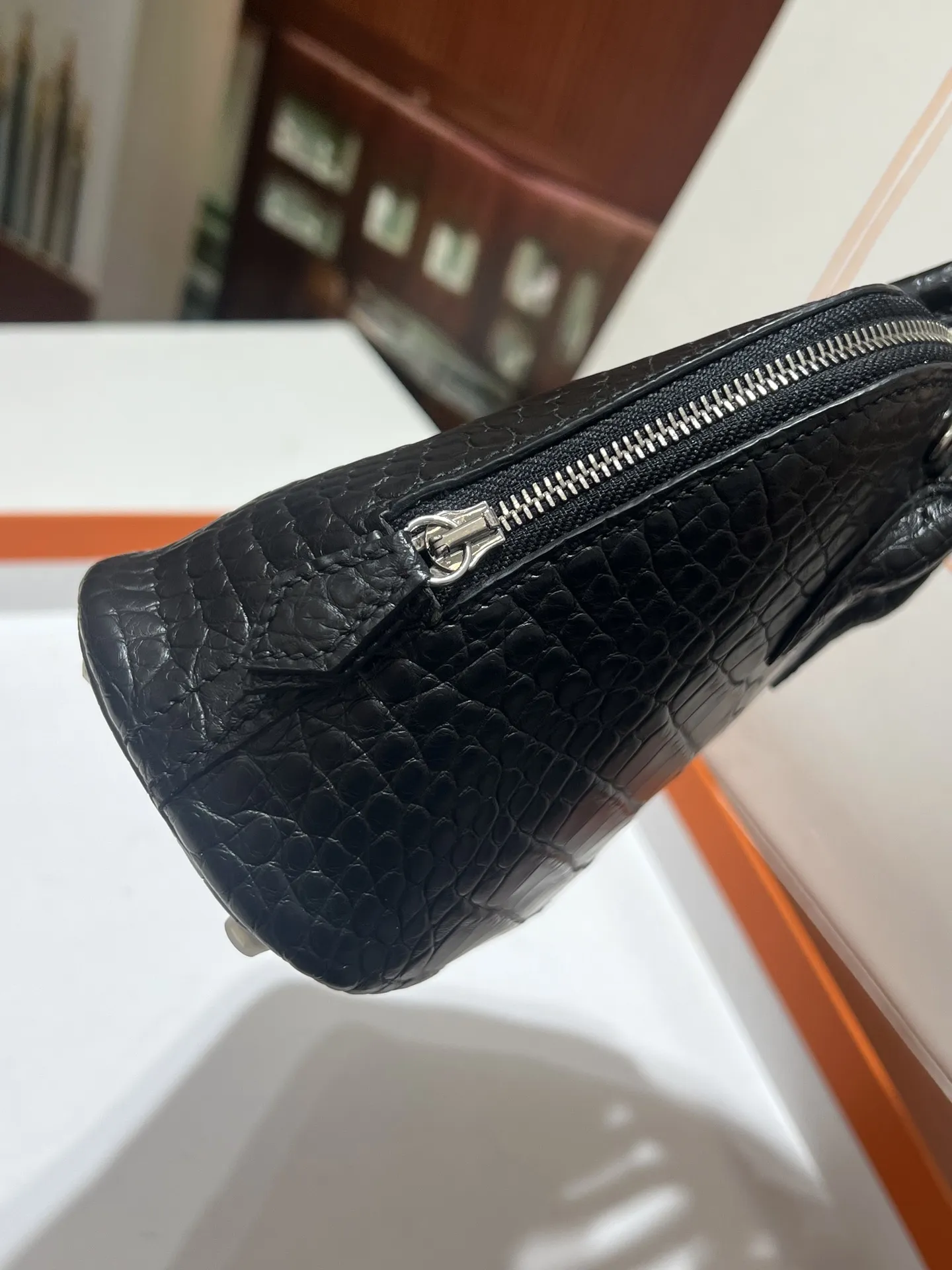 HERMESボリードミニブラッククロコ型押しバッグ - 画像 (7)