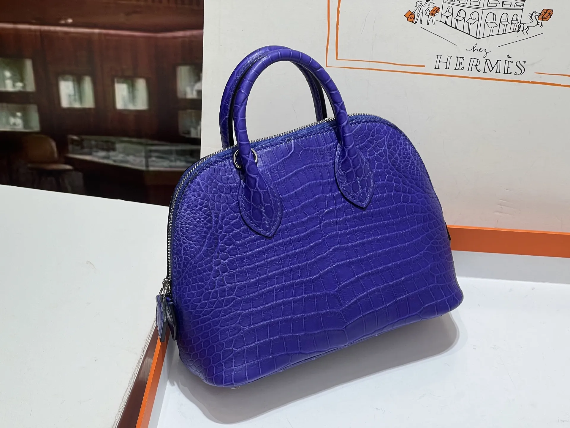 HERMÈS アイリスパープル ボリード ミニバッグ - 画像 (3)