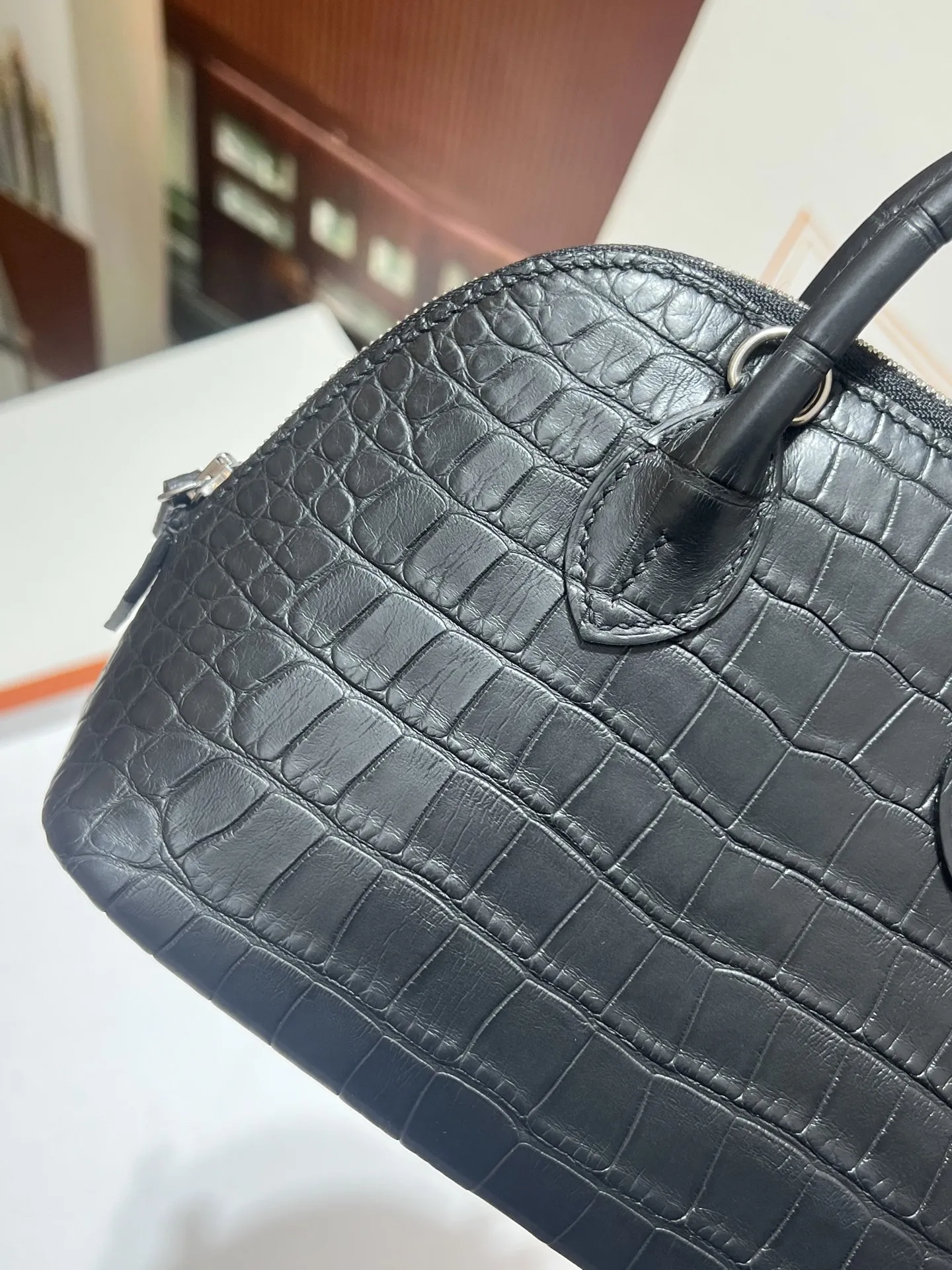 Hermes ブラッククロコダイルミニボーリングバッグ - 画像 (6)