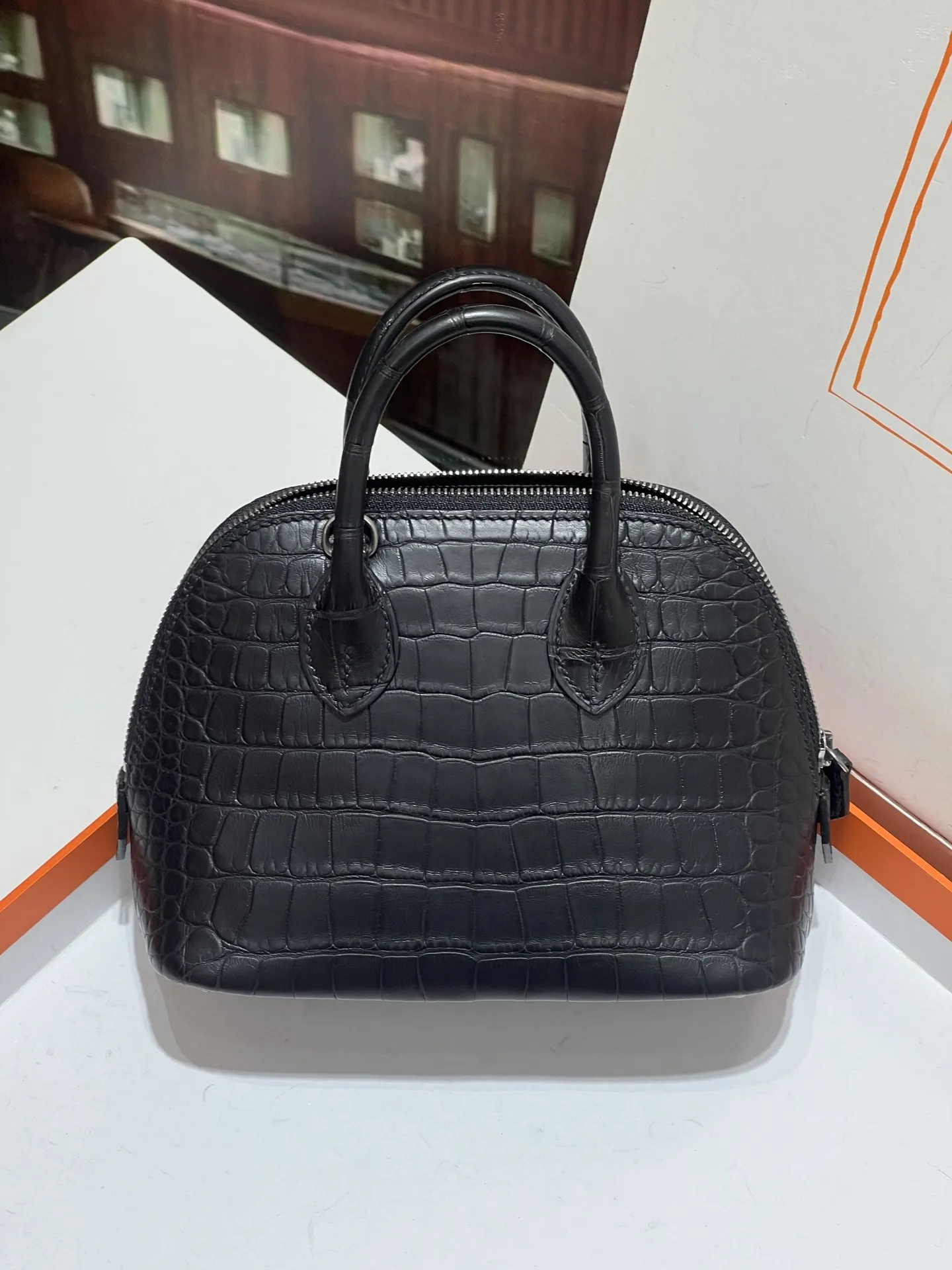 Hermes ブラッククロコダイルミニボーリングバッグ - 画像 (10)