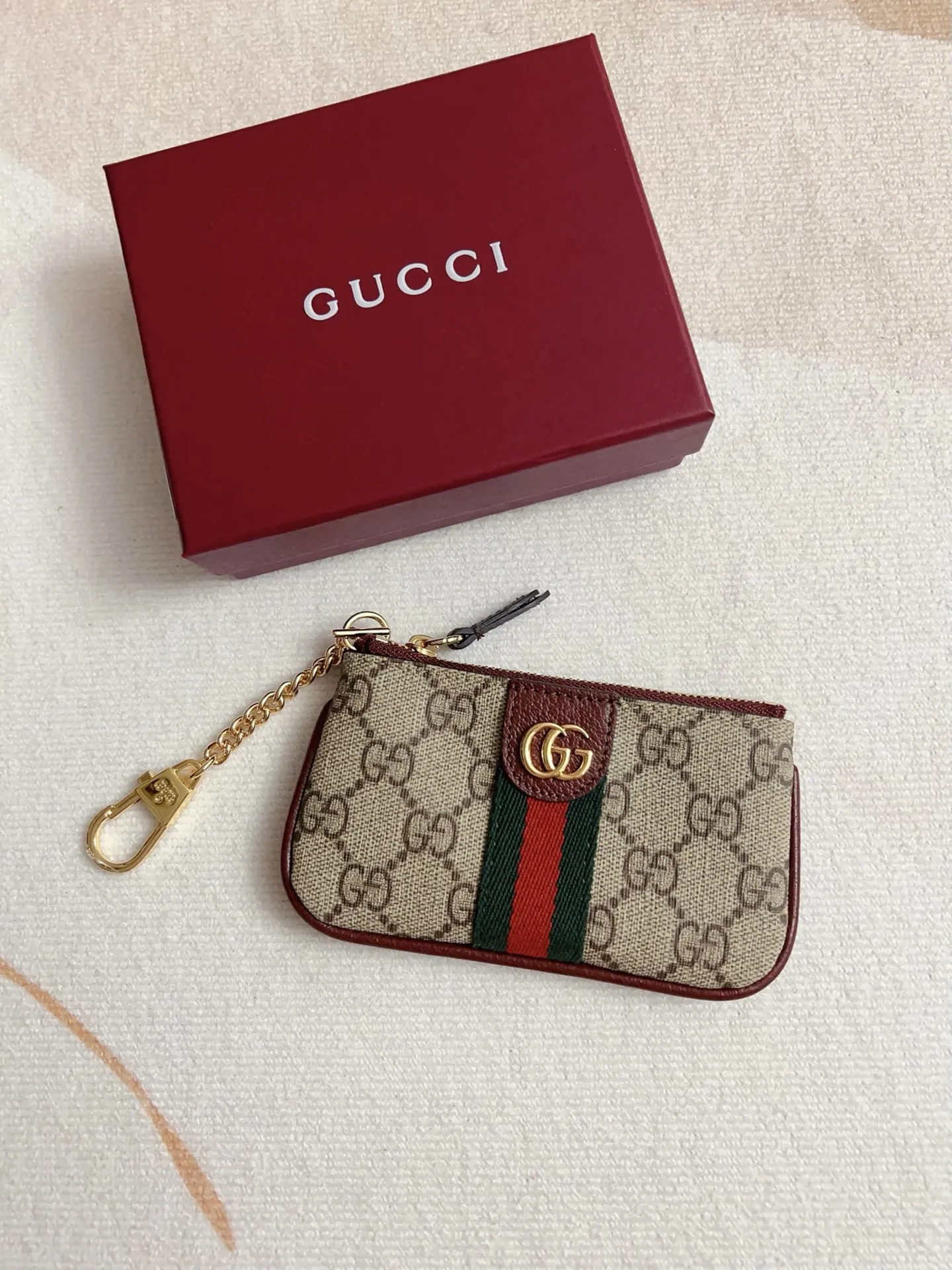 Gucci オフィディア 口紅ケース 茶色 枣赤 スタイル