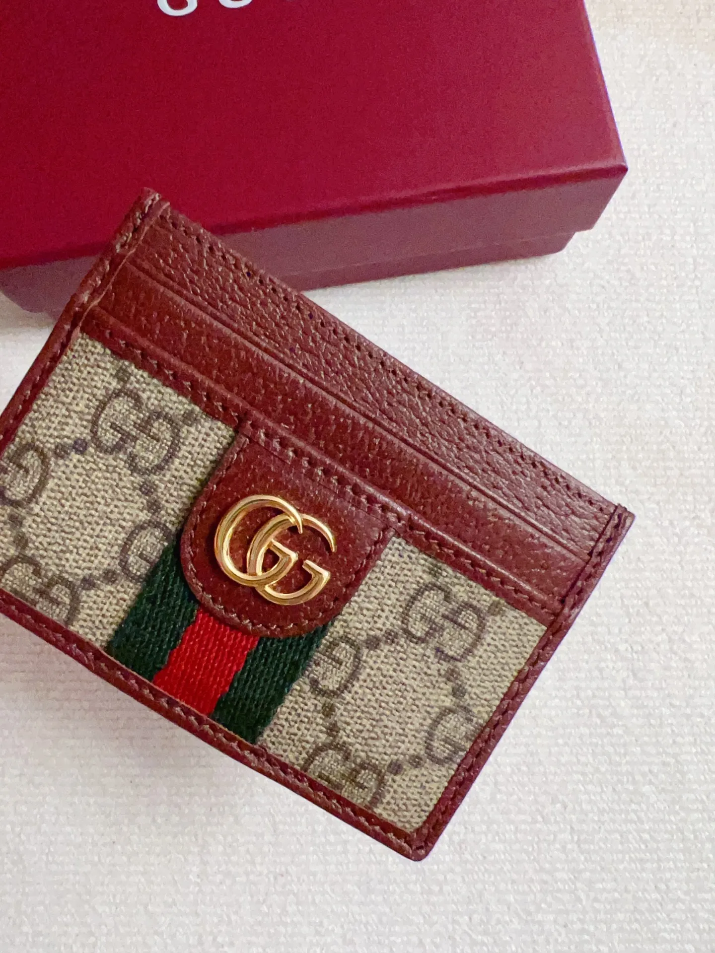 GUCCI Ophidia カードケース 茶色 枣赤色 - 画像 (3)