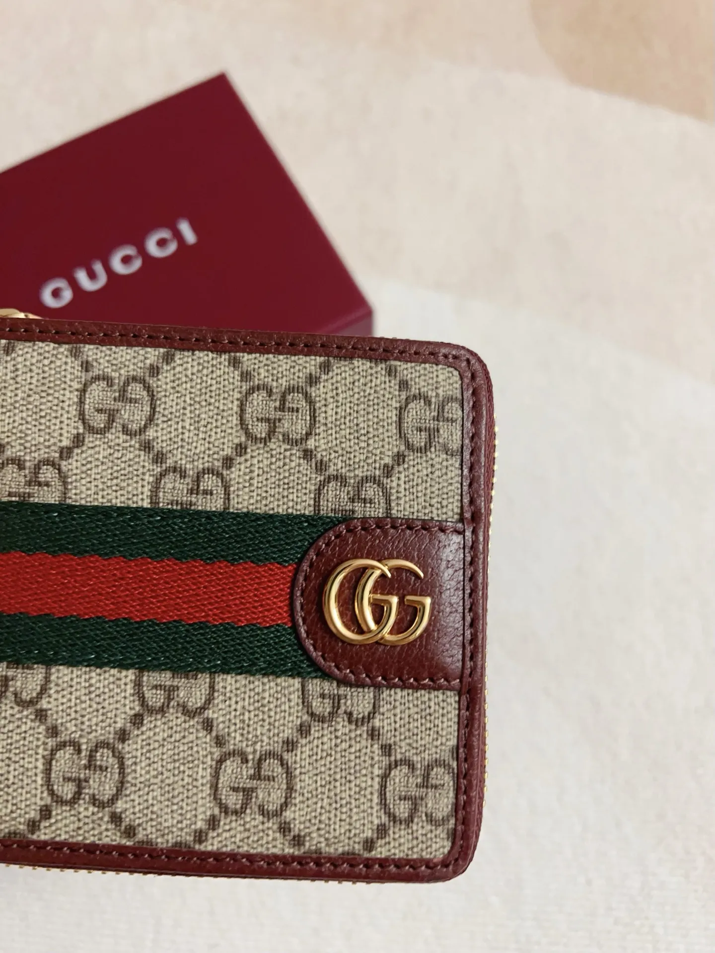 Gucci Ophidia 短財布 枣红色 GG Supreme - 画像 (3)