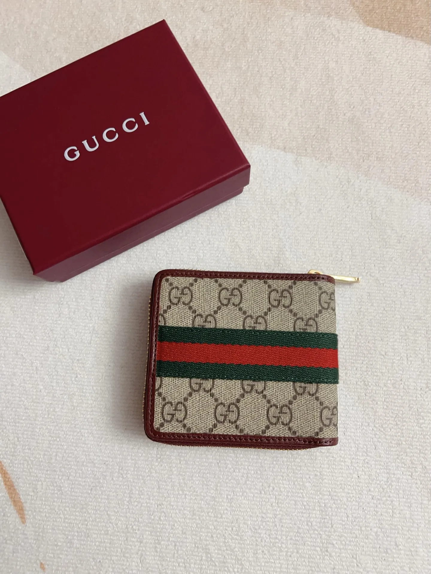 Gucci Ophidia 短財布 枣红色 GG Supreme - 画像 (4)
