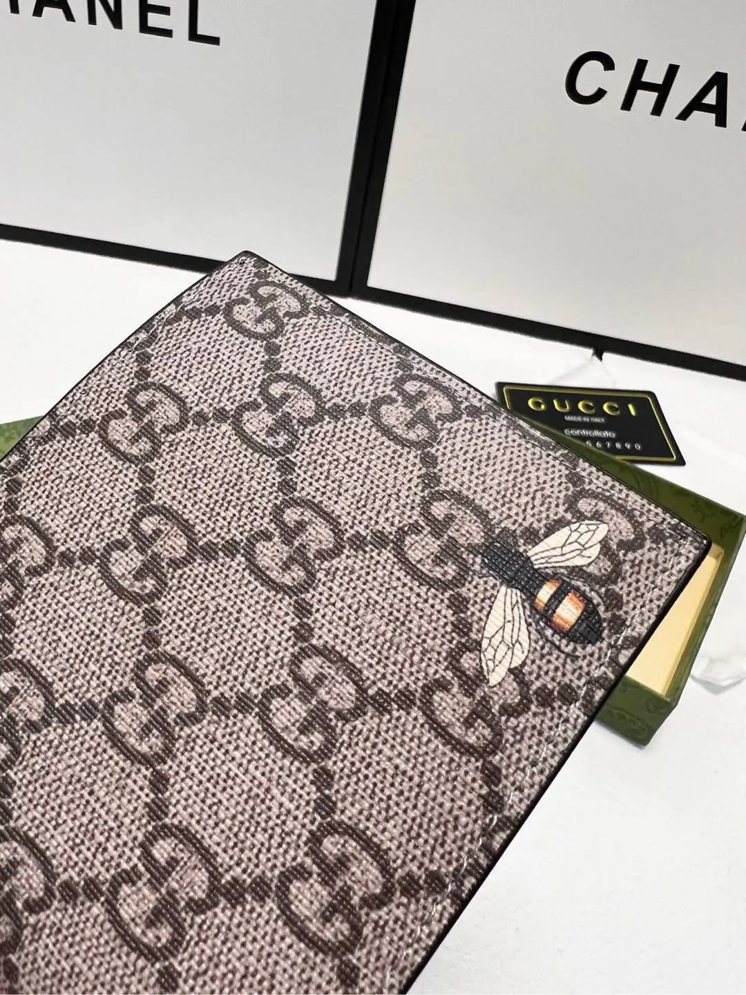 GUCCI黒とカフェ色プリント短財布451268 - 画像 (6)