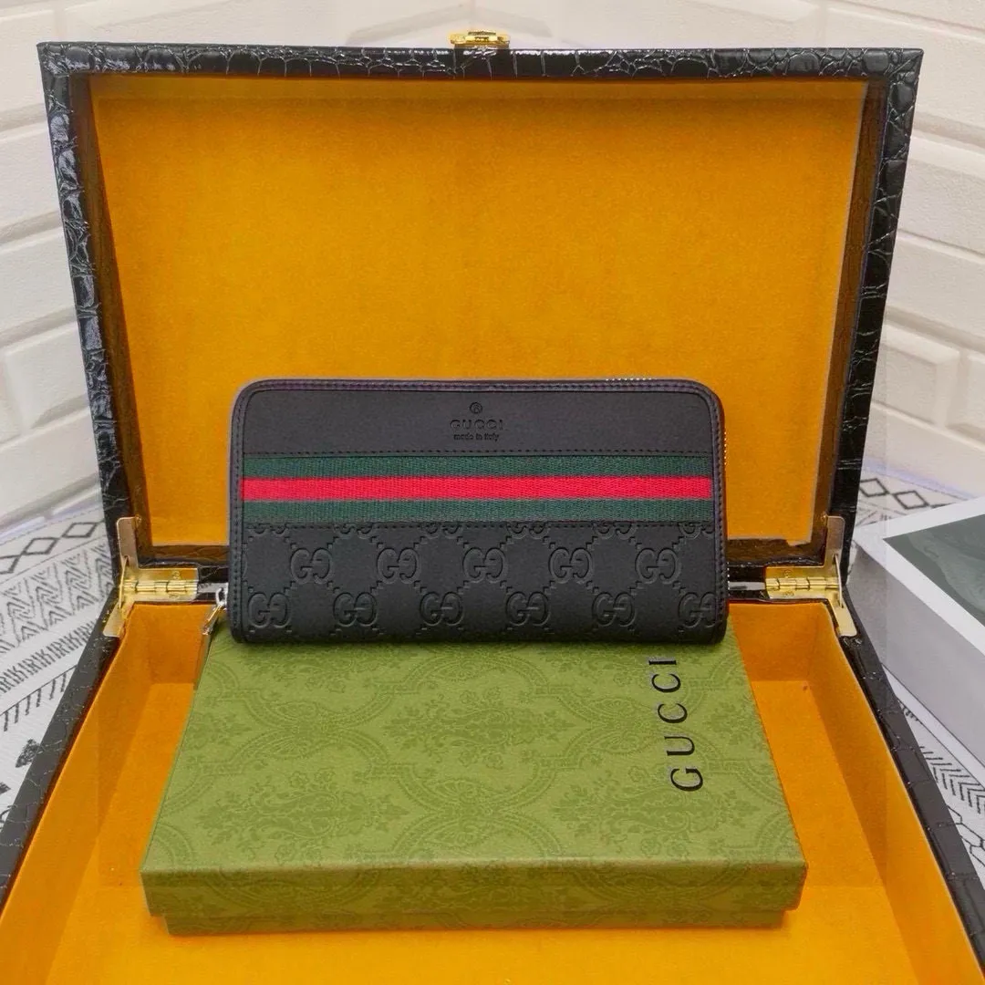 GUCCI 黒色ストライプ長財布小型 - 画像 (7)