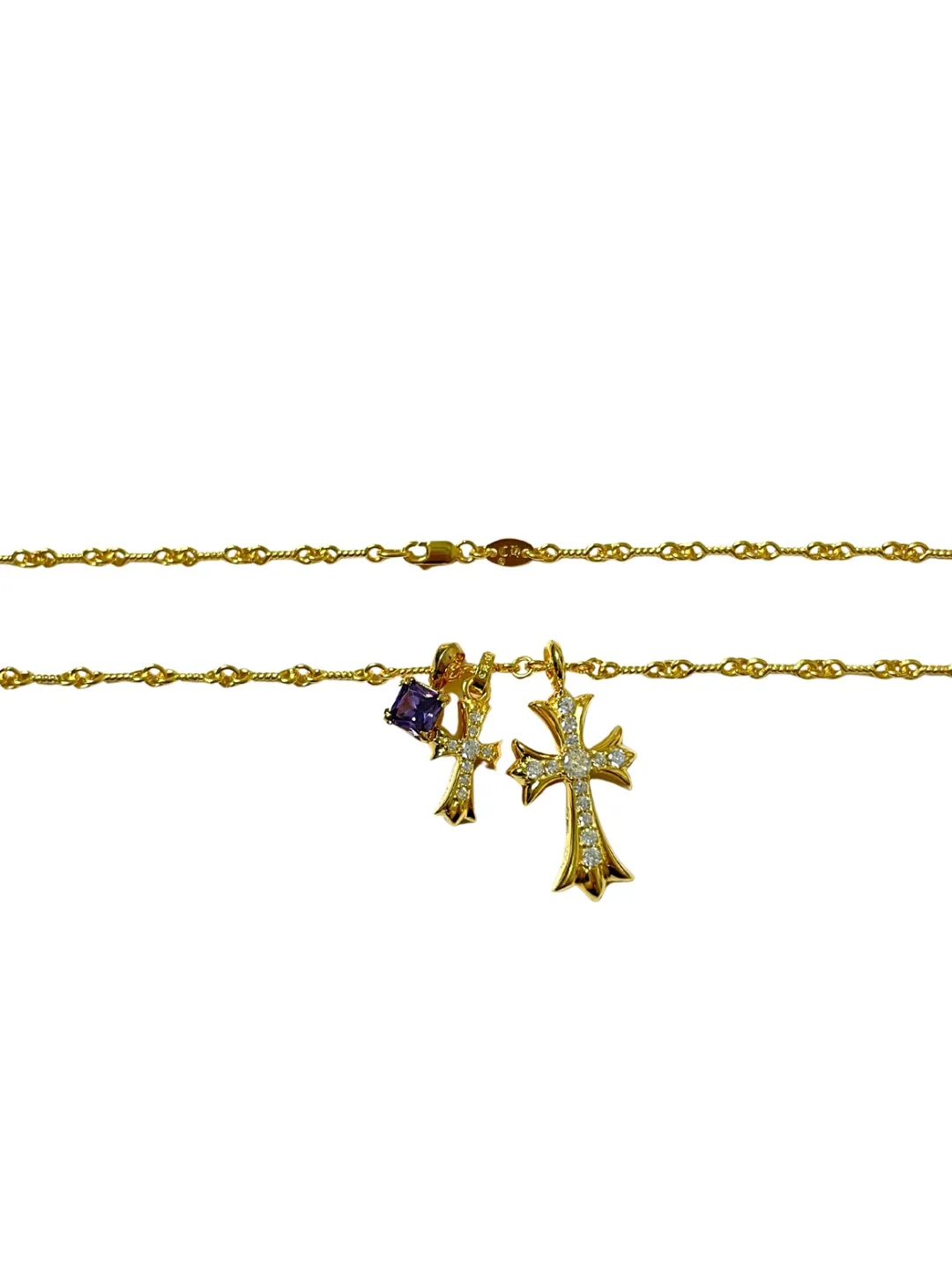 Chrome Hearts 紫色 ダブルクロスネックレス - 画像 (4)