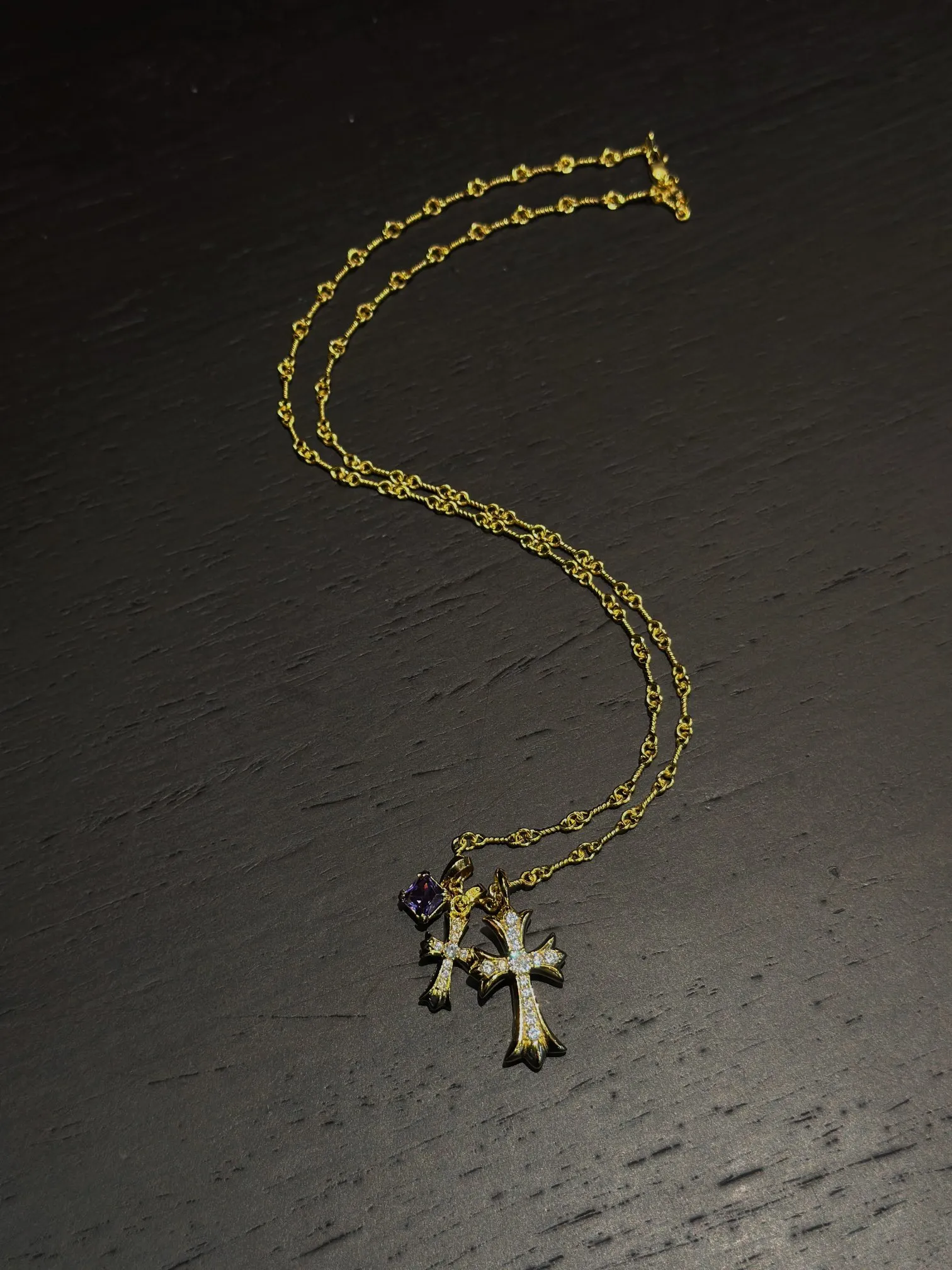 Chrome Hearts 紫色 ダブルクロスネックレス - 画像 (7)