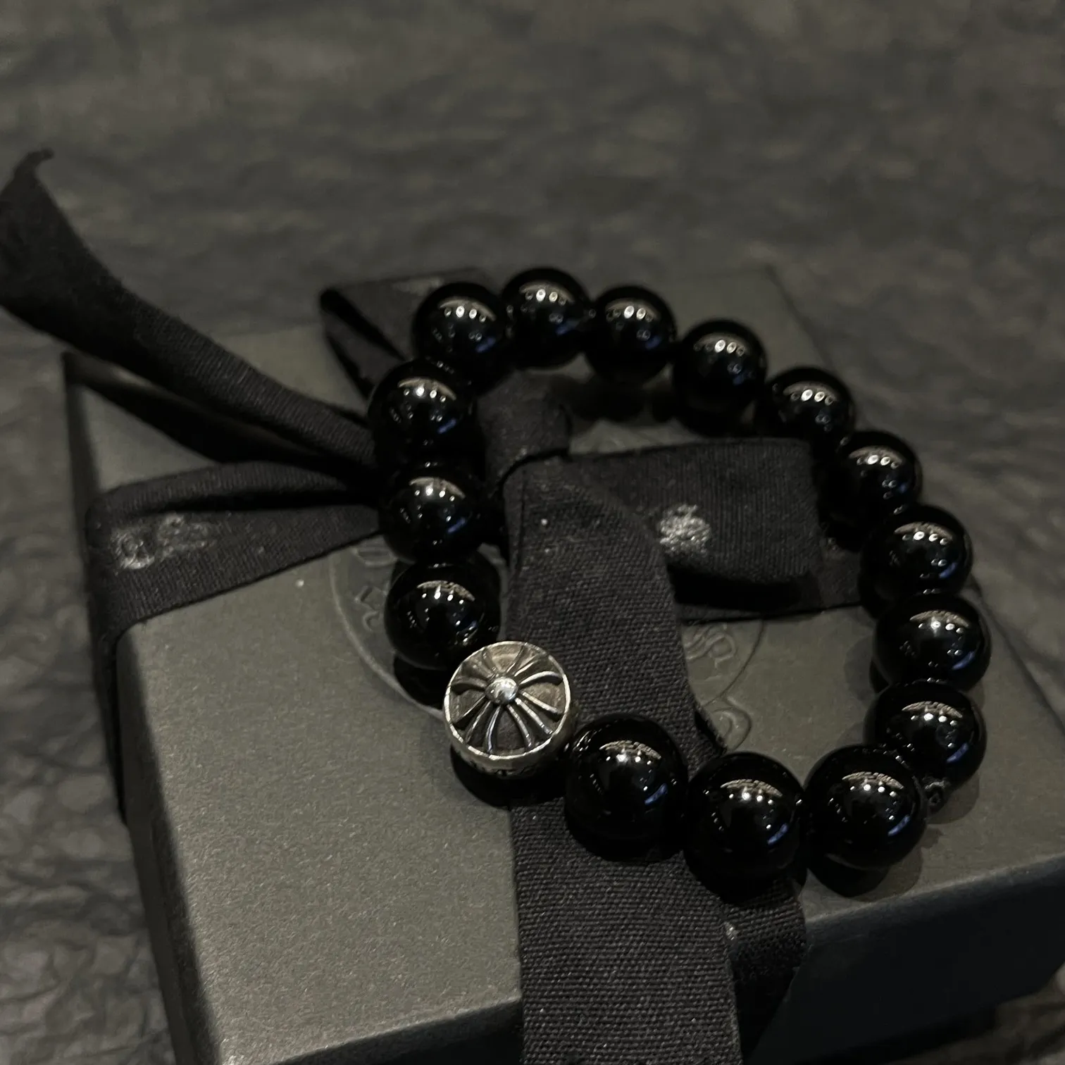 Chrome Hearts ブラックオニキスシルバーダガーブレスレット - 画像 (6)