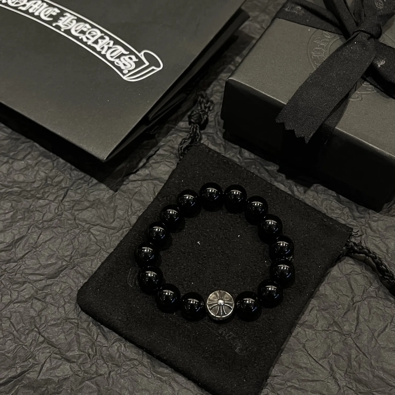 Chrome Hearts ブラックオニキスシルバーダガーブレスレット - 画像 (8)