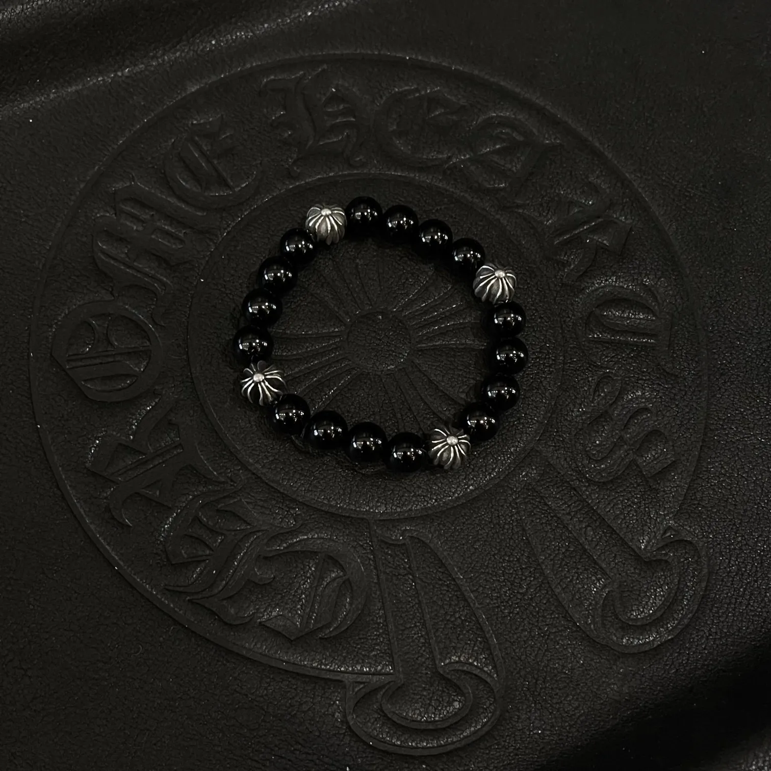 Chrome Hearts ブラックオニキス4ビーズブレスレット - 画像 (8)