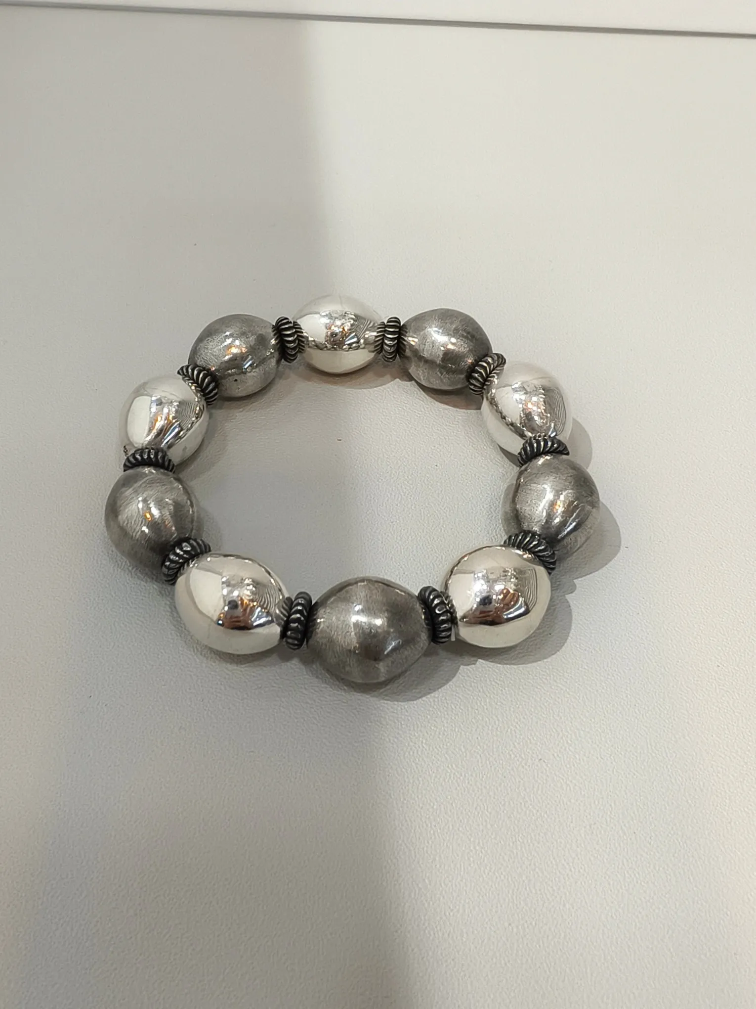 オリーブパール手串オリーブジュエリーシルバー色手作り - 画像 (5)