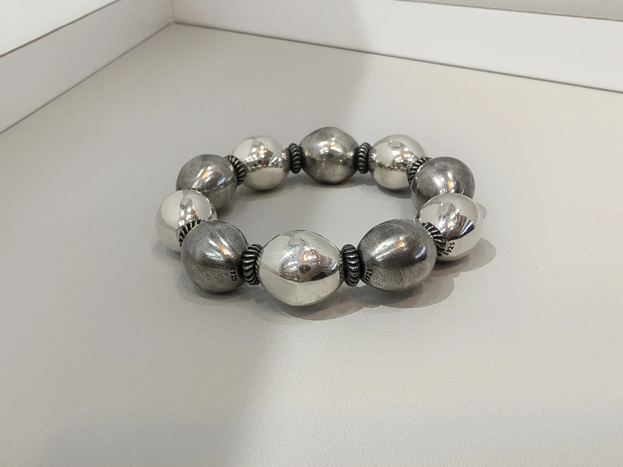 オリーブパール手串オリーブジュエリーシルバー色手作り - 画像 (6)