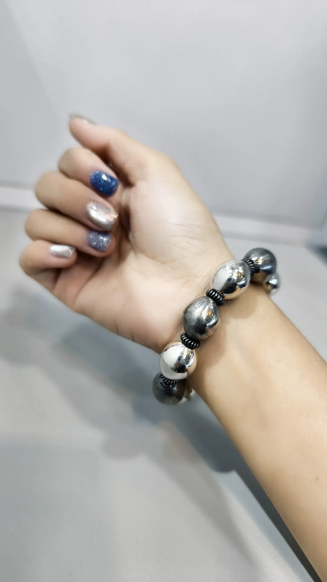 オリーブパール手串オリーブジュエリーシルバー色手作り - 画像 (8)