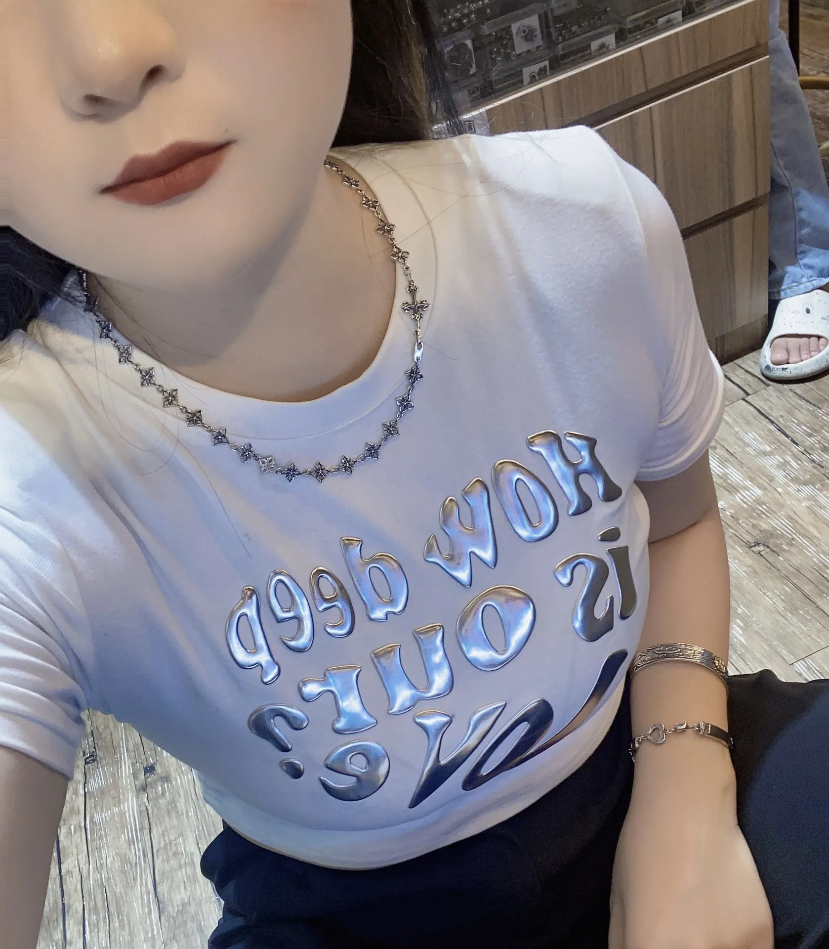 クローバーネックレス シルバー クロスデザイン - 画像 (6)