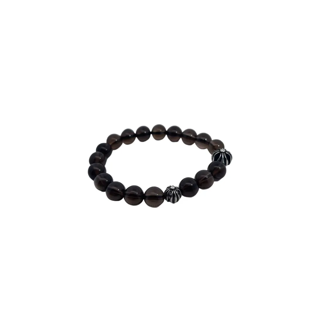 Chrome Hearts ブラック 茶水晶ビーズブレスレット - 画像 (4)