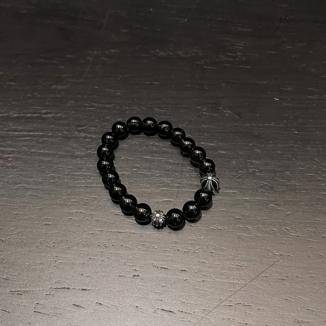 Chrome Hearts ブラック 茶水晶ビーズブレスレット - 画像 (5)
