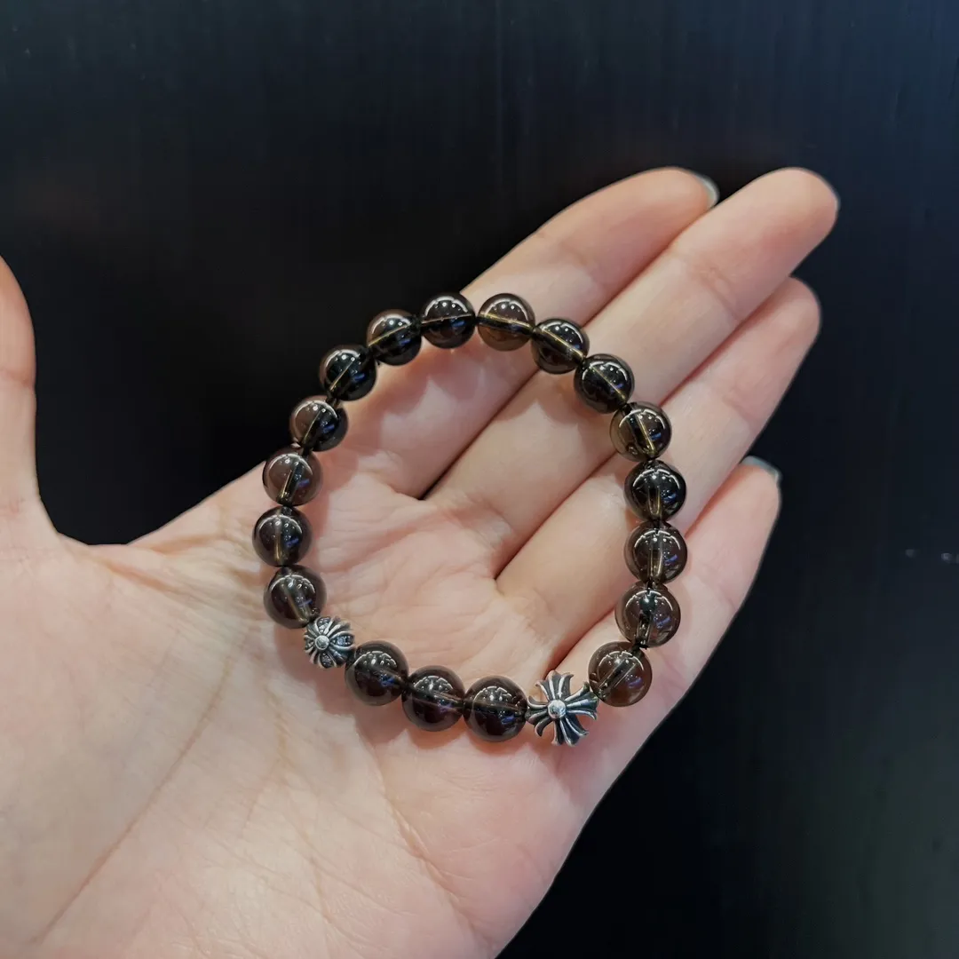 Chrome Hearts ブラック 茶水晶ビーズブレスレット - 画像 (7)