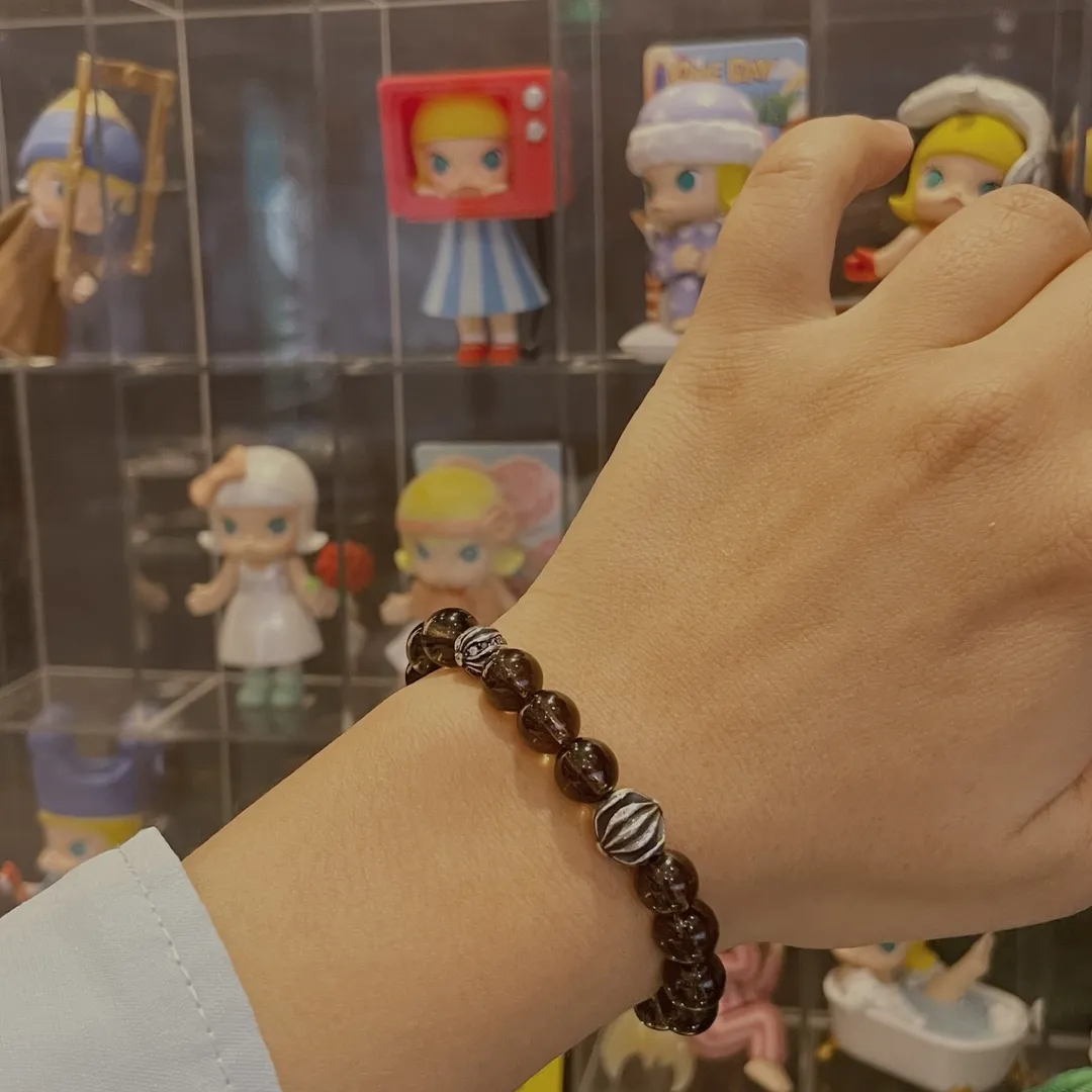 Chrome Hearts ブラック 茶水晶ビーズブレスレット - 画像 (9)