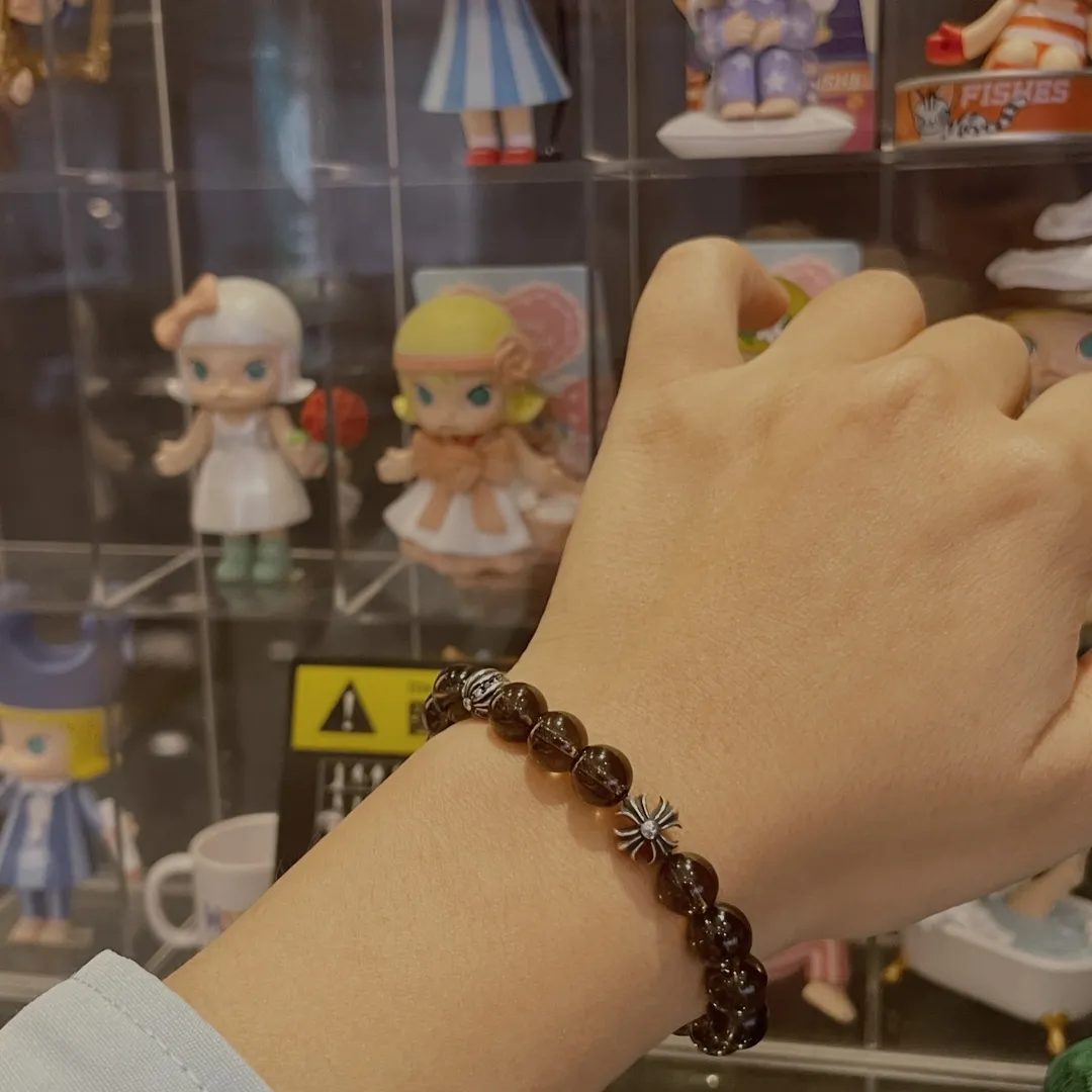 Chrome Hearts ブラック 茶水晶ビーズブレスレット - 画像 (10)