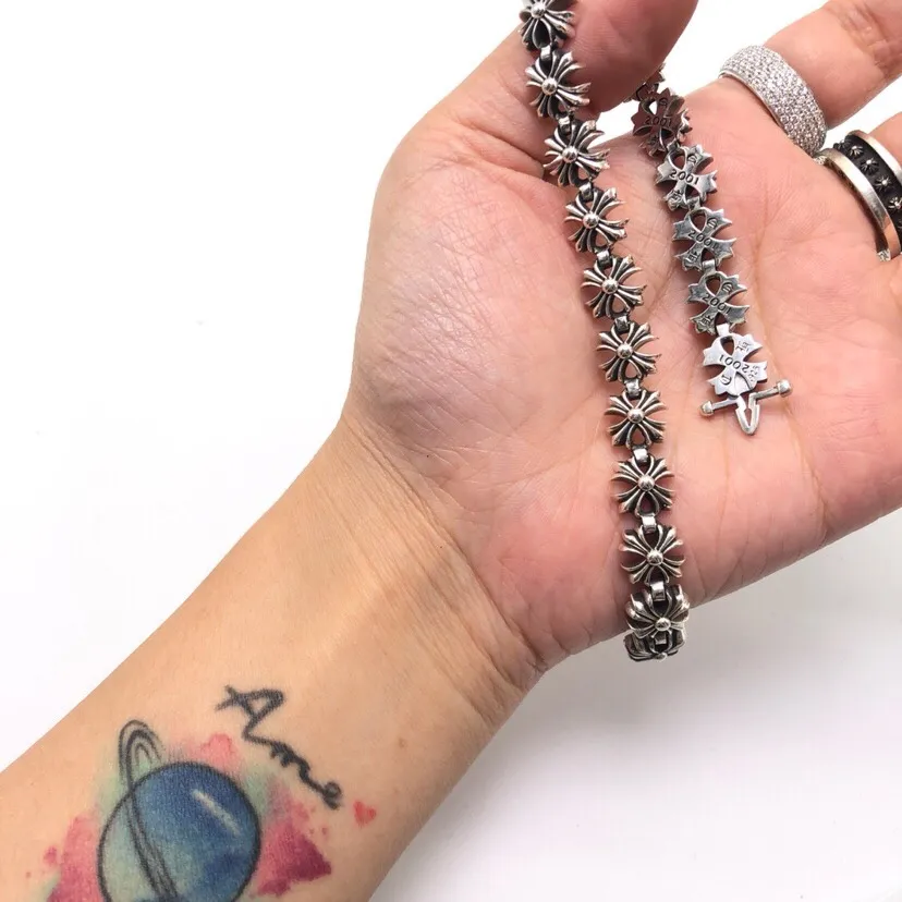 Chrome Hearts シルバー クロスフラワーブレスレット - 画像 (7)