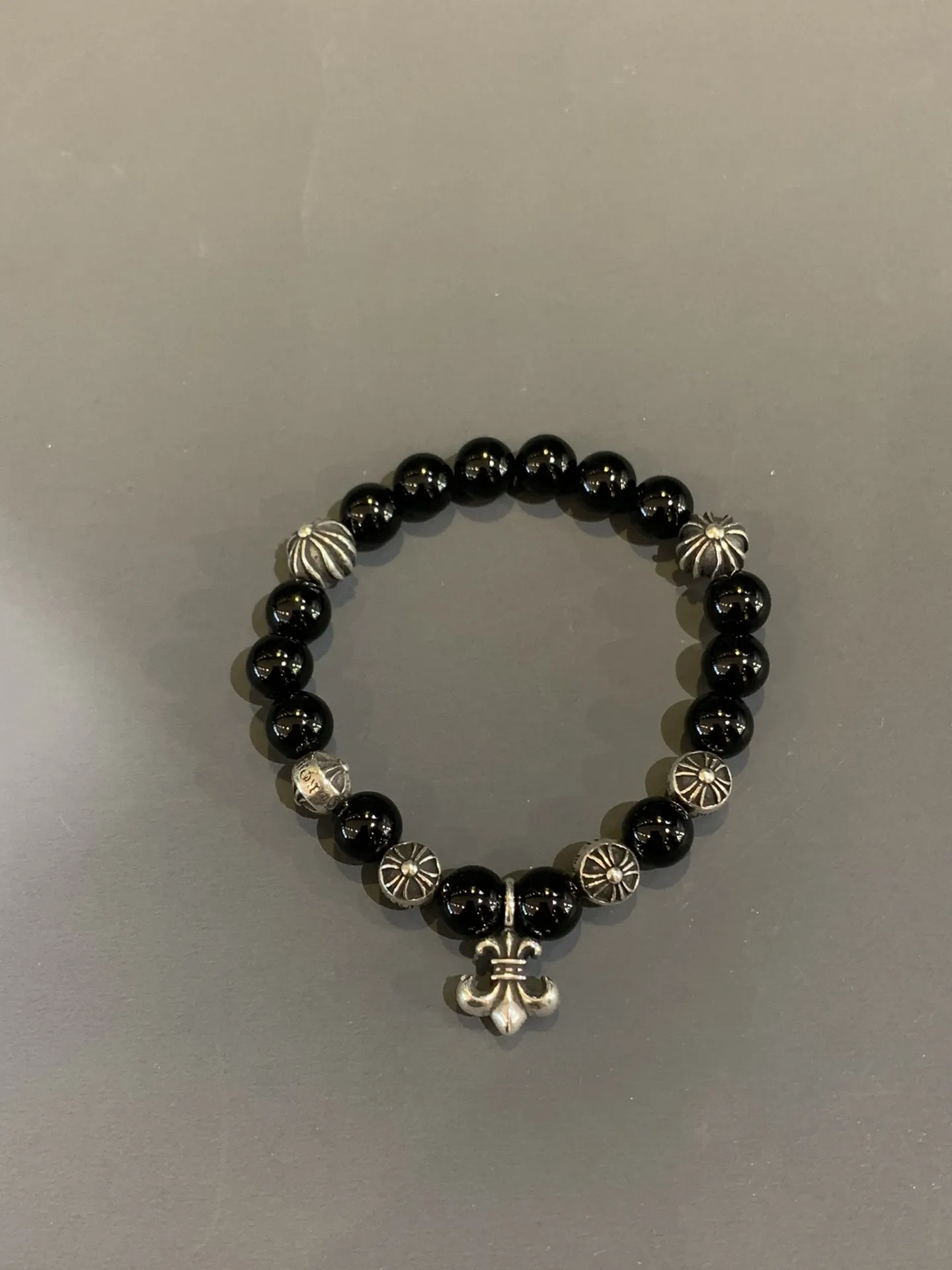 Chrome Hearts ブラックオニキスビーズブレスレット - 画像 (6)