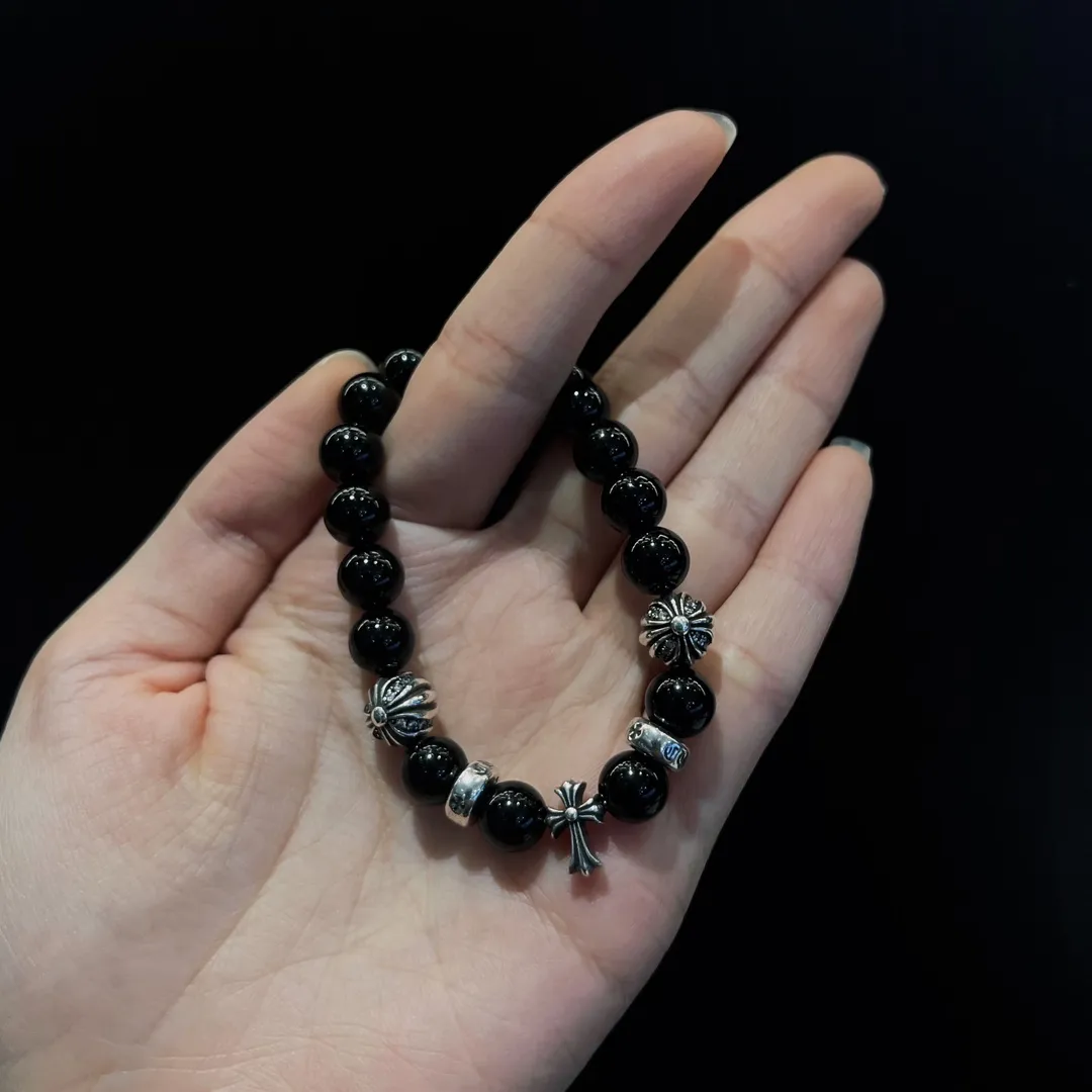 Chrome Hearts ブラックオニキスビーズブレスレット - 画像 (5)