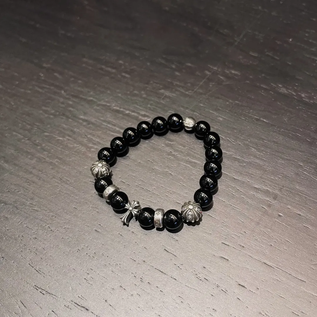 Chrome Hearts ブラックオニキスビーズブレスレット - 画像 (6)
