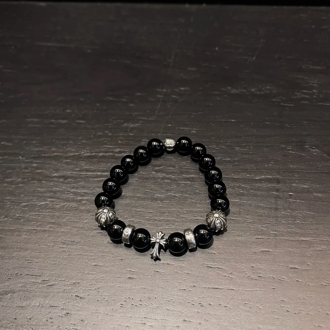 Chrome Hearts ブラックオニキスビーズブレスレット - 画像 (7)