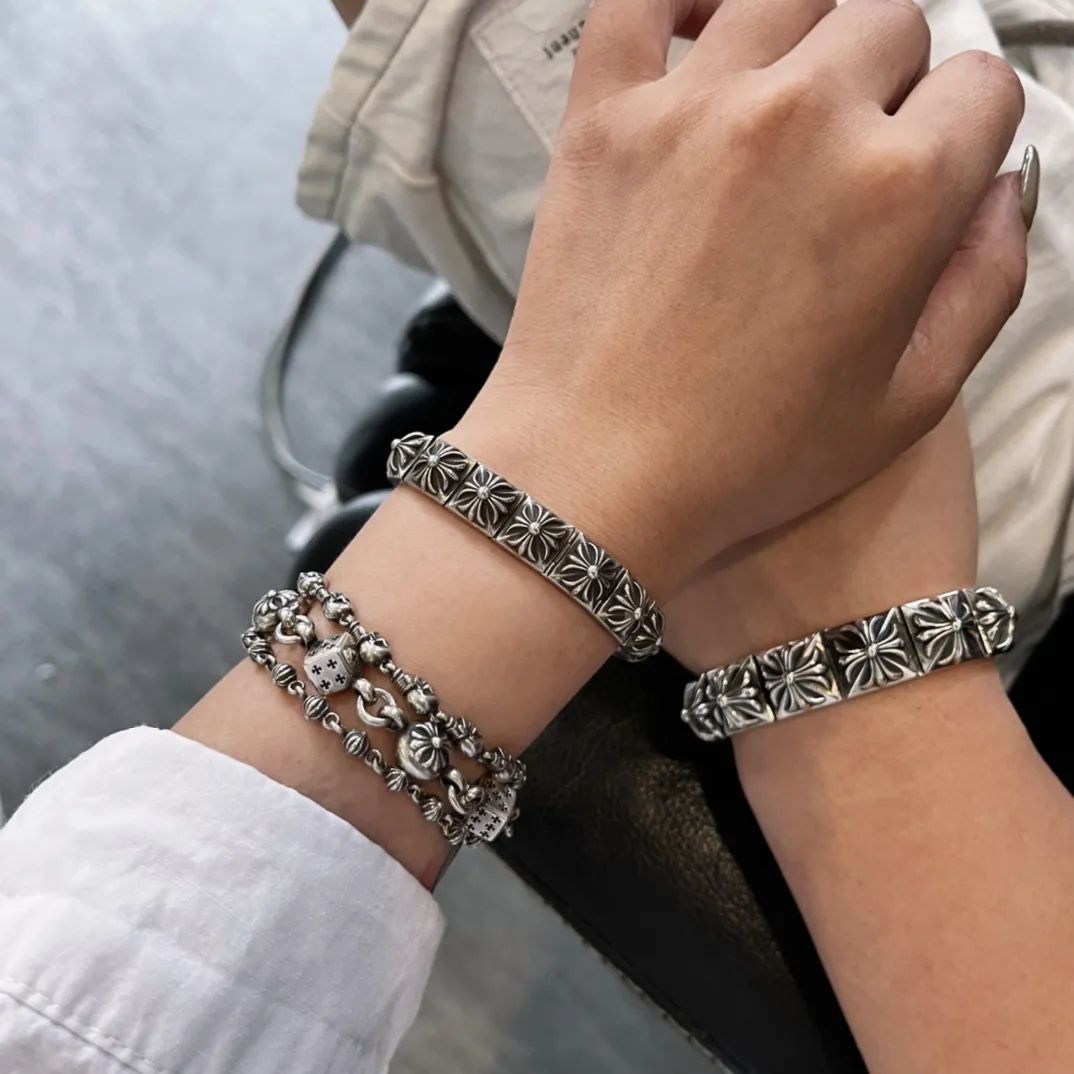 Chrome Hearts ブラッククロスチェーンブレスレット - 画像 (10)