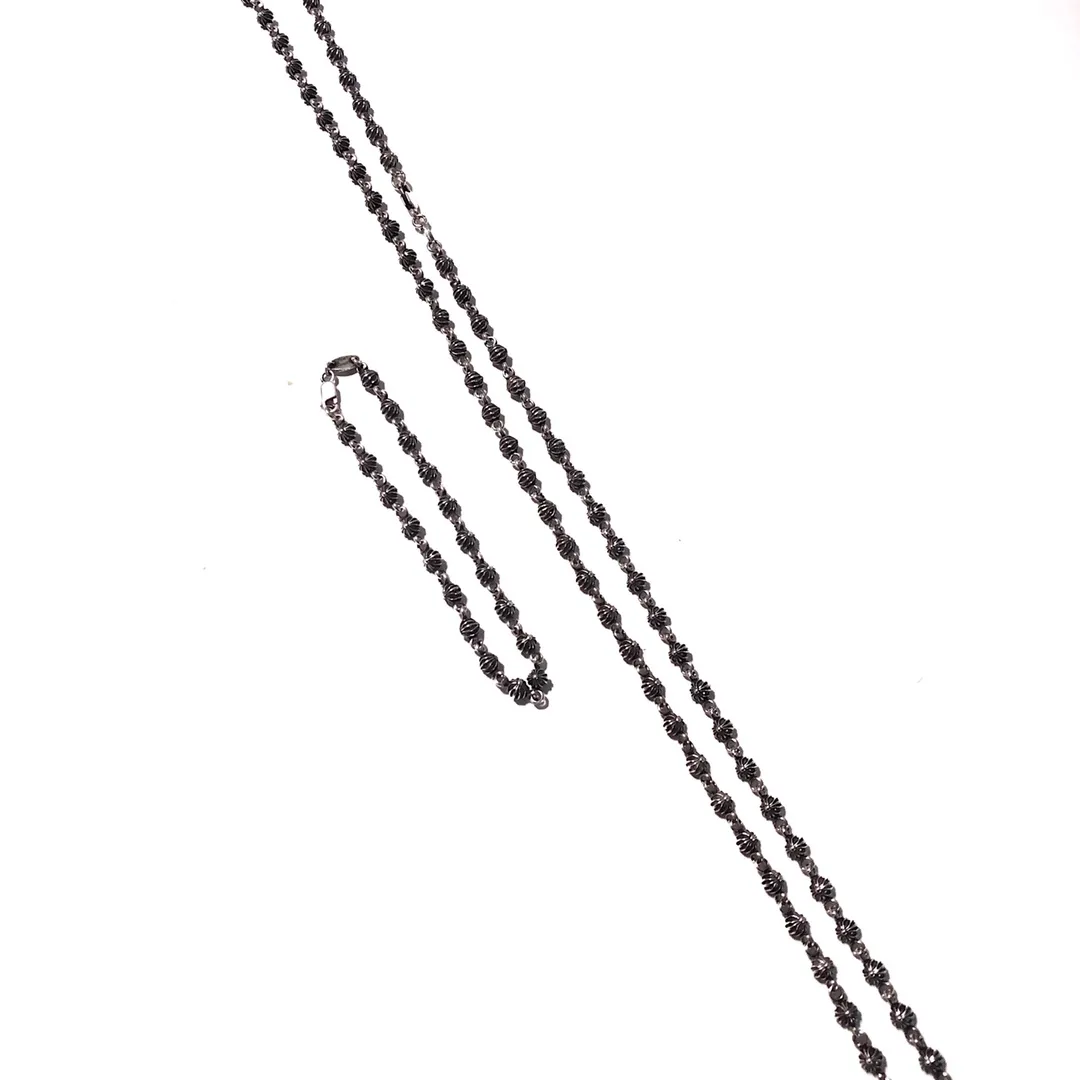 Chrome Hearts ブラック クロスボールブレスレット - 画像 (4)