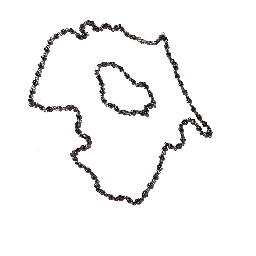 Chrome Hearts ブラック クロスボールブレスレット - 画像 (5)