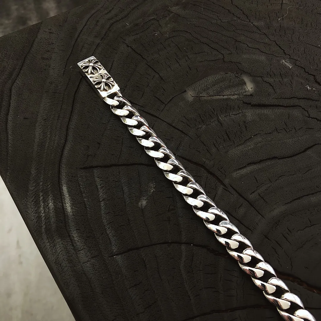 Chrome Hearts シルバー ダブルクロス中サイズブレスレット - 画像 (6)