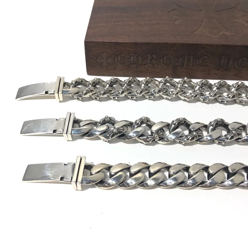 Chrome Hearts シルバー メンズチェーンブレスレット - 画像 (3)