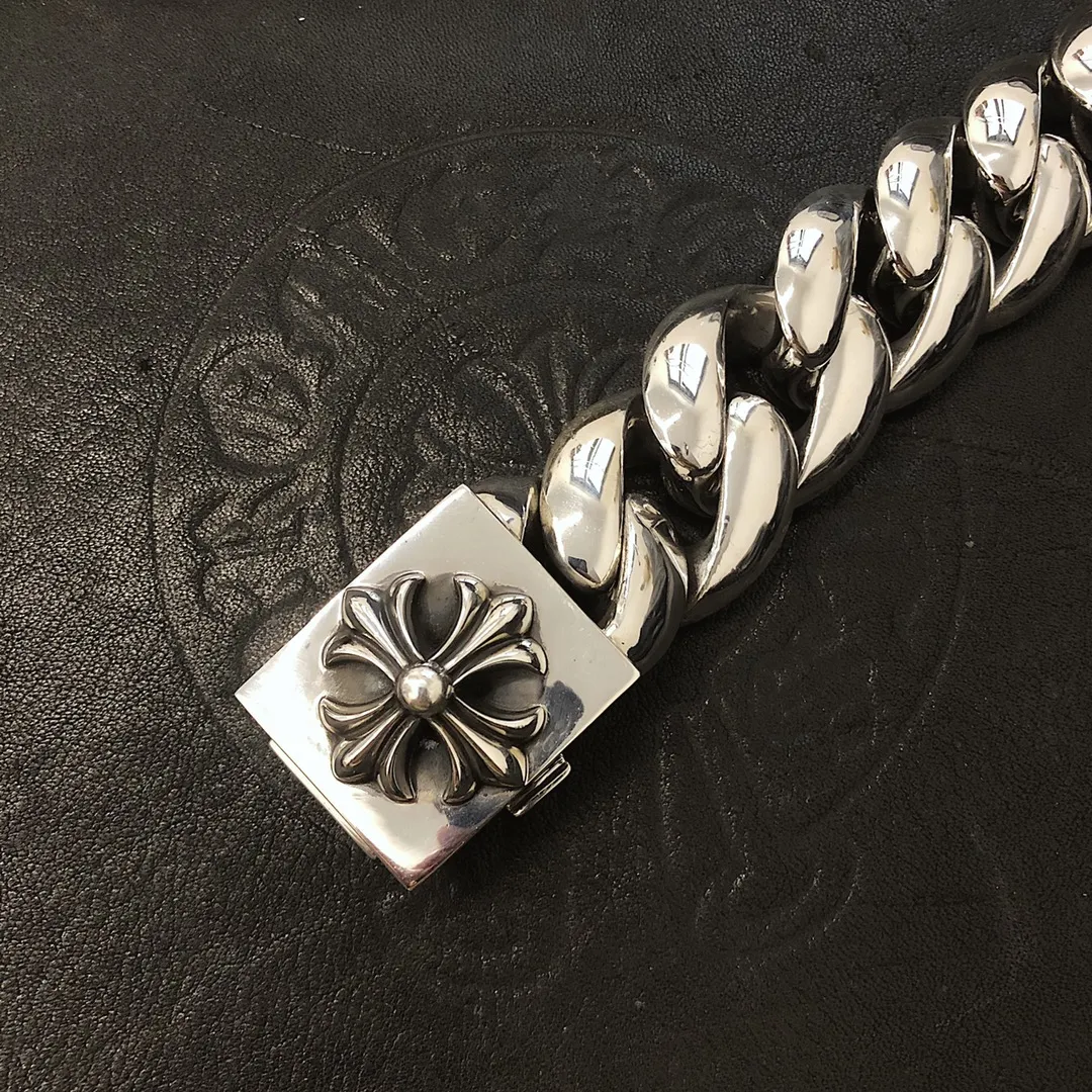 Chrome Hearts シルバー クロスチェーンブレスレット - 画像 (5)