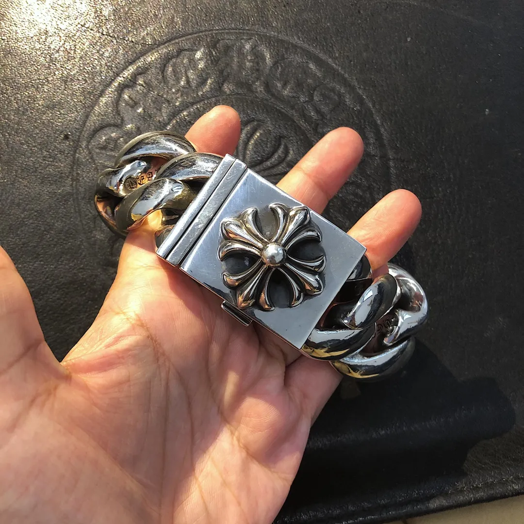 Chrome Hearts シルバー クロスチェーンブレスレット - 画像 (6)