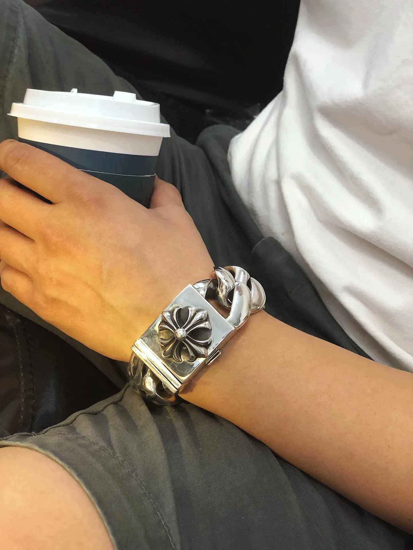 Chrome Hearts シルバー クロスチェーンブレスレット - 画像 (10)