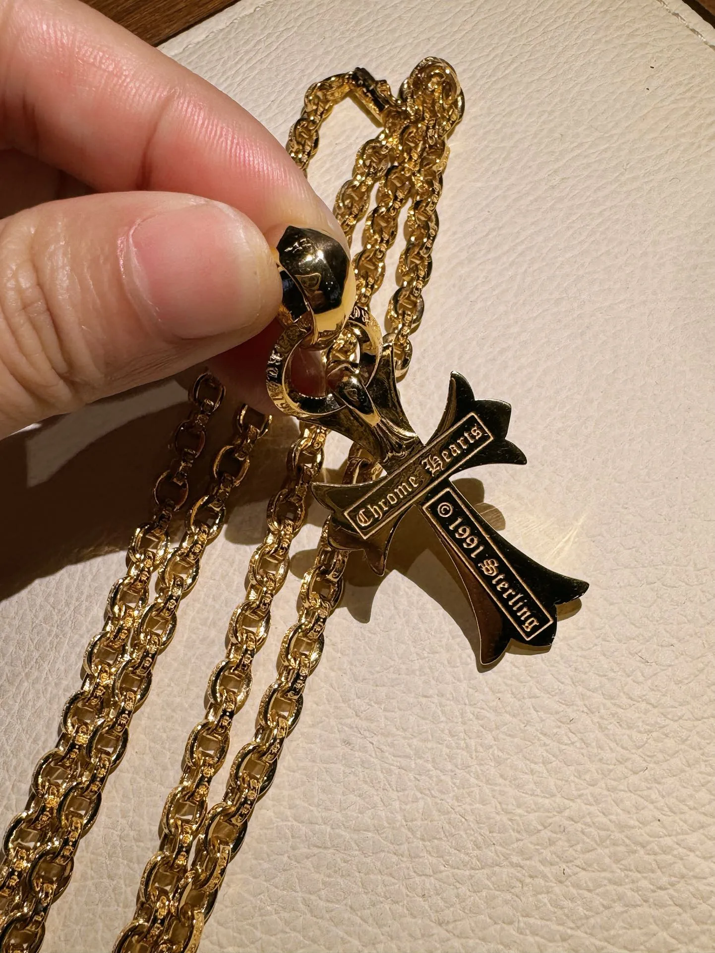 Chrome Hearts 22K純金クロスダイヤネックレス - 画像 (7)