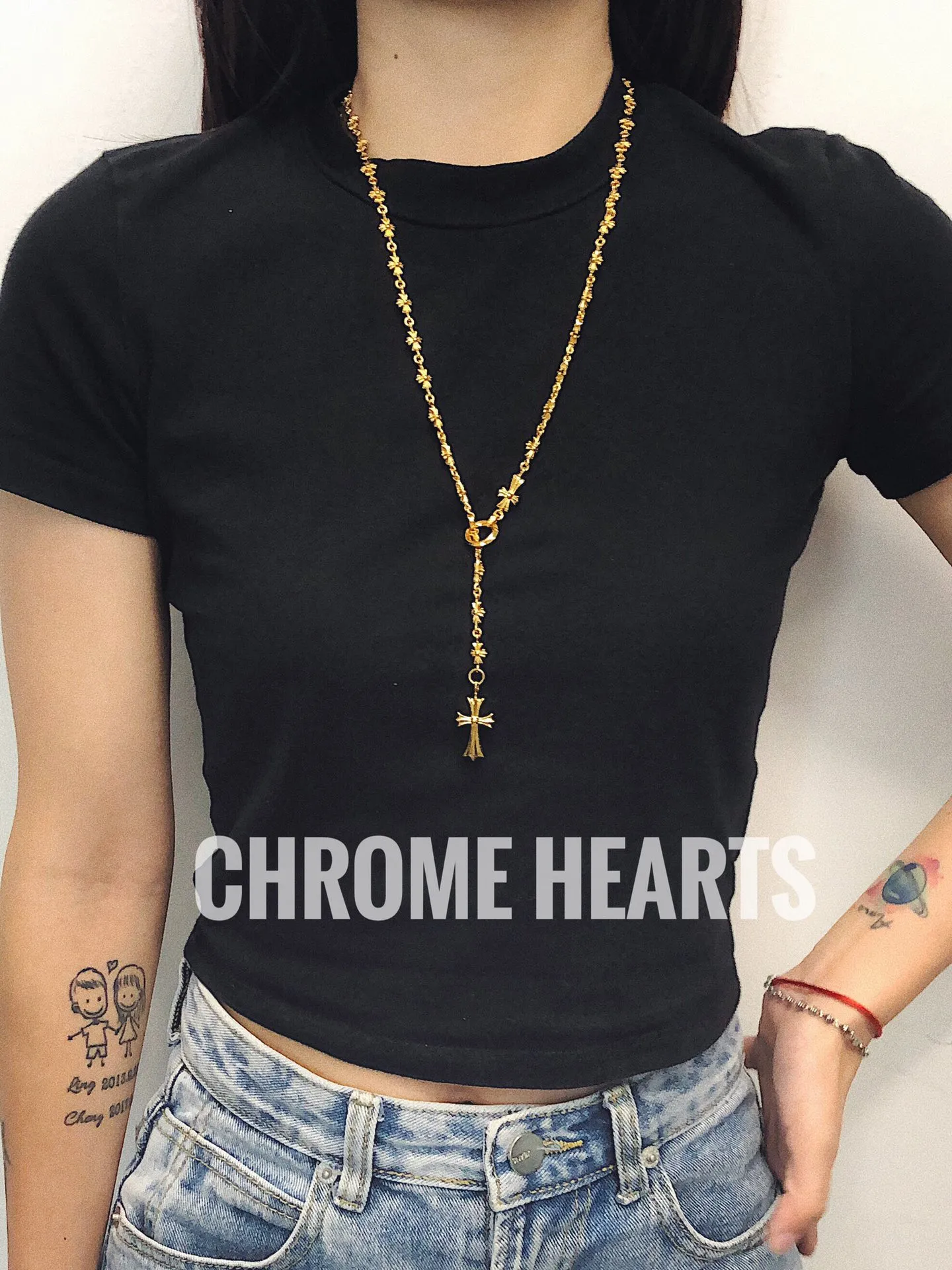 Chrome Hearts クロスセットリングネックレス 金色/銀色 - 画像 (10)