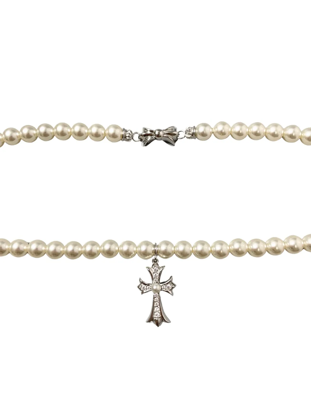 Chrome Hearts x Mikimoto クロスネックレス ホワイトパール - 画像 (3)