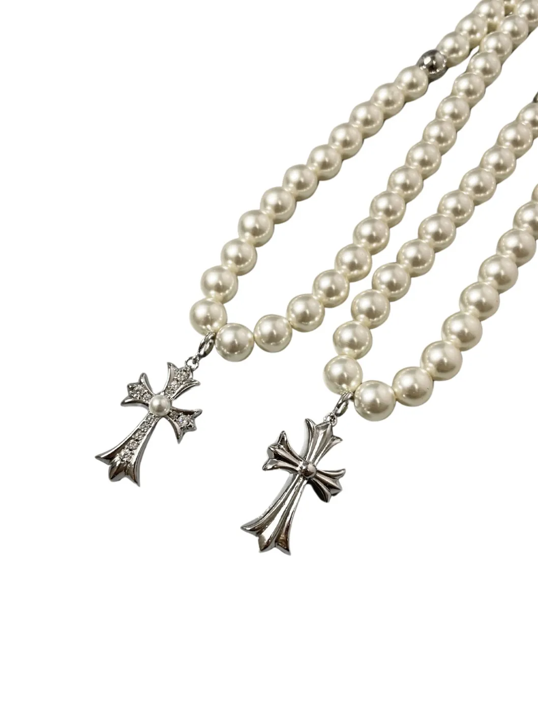 Chrome Hearts x Mikimoto クロスネックレス ホワイトパール - 画像 (4)