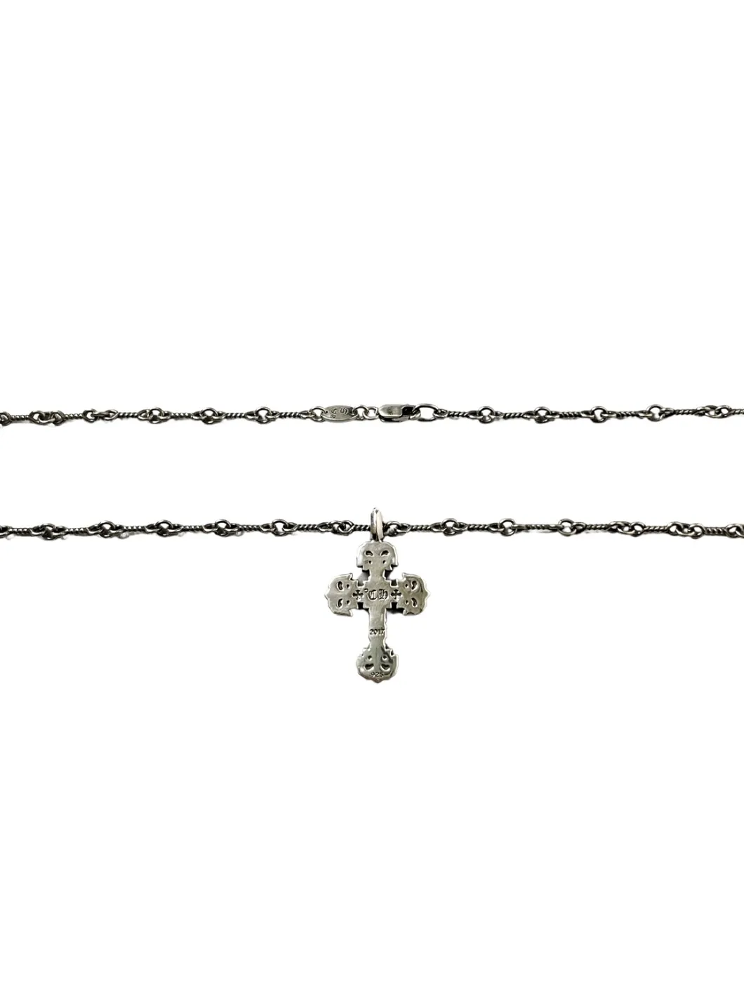 Chrome Hearts 緑ダイヤミニ炎十字架ネックレス - 画像 (3)