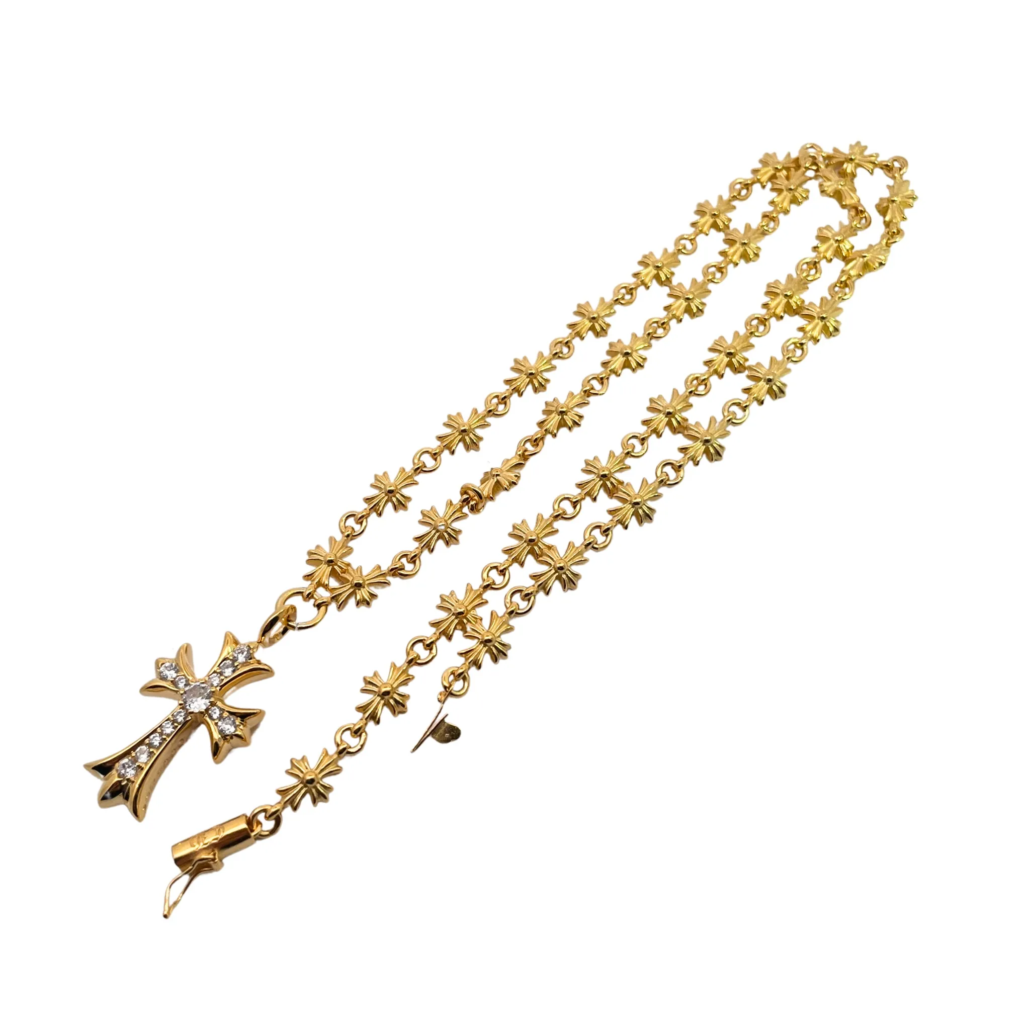 Chrome Hearts ゴールドクロスネックレス - 画像 (4)