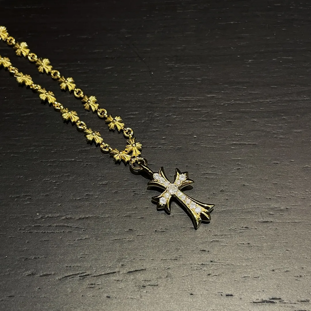 Chrome Hearts ゴールドクロスネックレス - 画像 (5)
