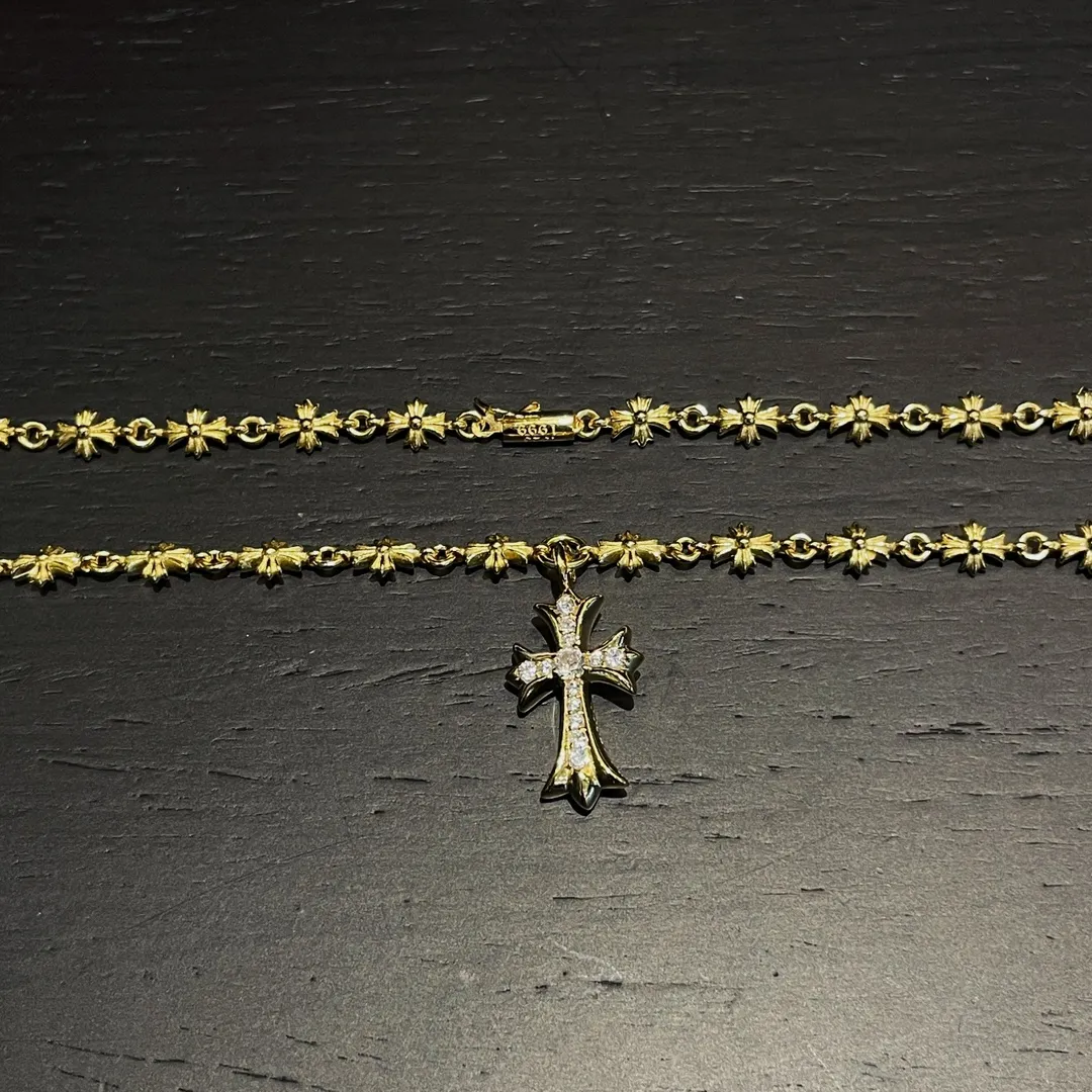 Chrome Hearts ゴールドクロスネックレス - 画像 (7)
