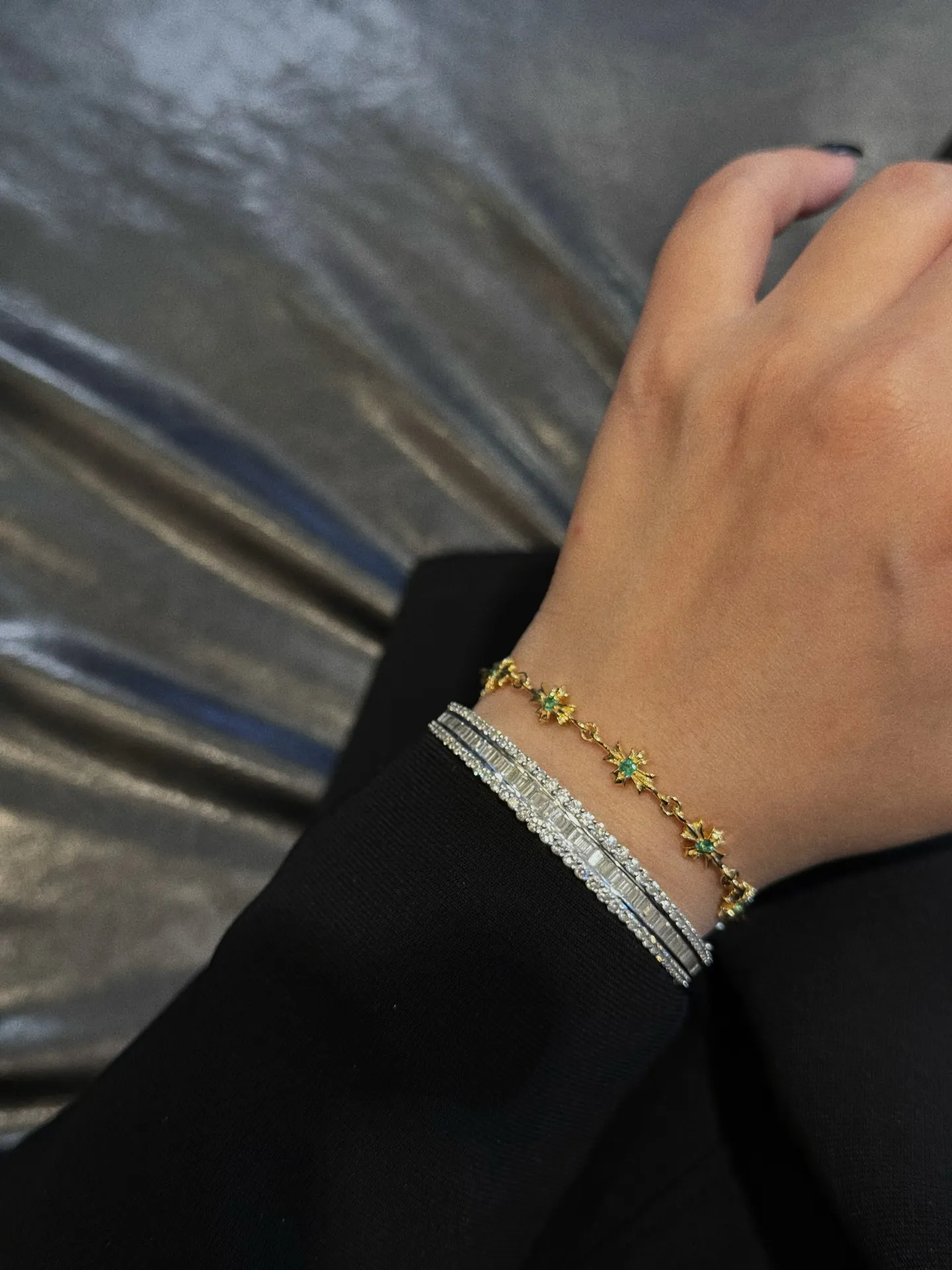 CHROME HEARTS 22K エメラルド十字ブレスレット - 画像 (7)