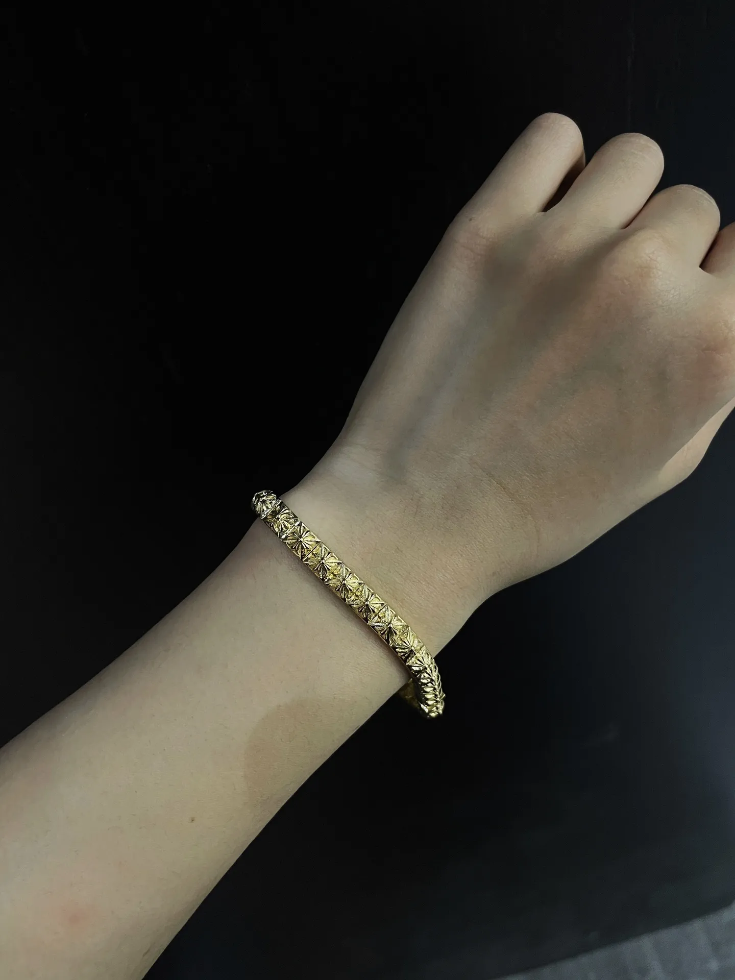 Chrome Hearts ゴールド十字花チェーンブレスレット - 画像 (10)