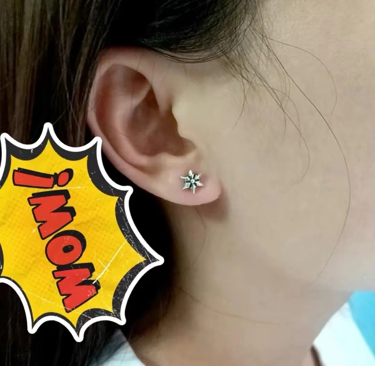 Chrome Hearts シルバー六芒星イヤリング - 画像 (7)